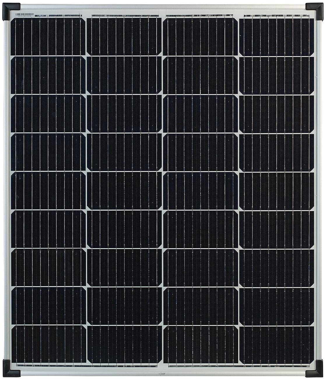 revolt Solarpanel für Strom: Mobiles monokristallines Solarpanel, 110 W, MC4-komp., IP65, Silber (für Stromerzeugung, Panels für Solarstrom, PV)