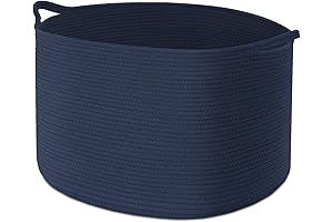 Navy Blue Laundry Basket, Extra Large Blanket Basket