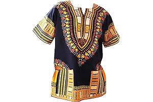 Fashion Unisex African Bright Dashiki Cotton Shirt Variety Colors
