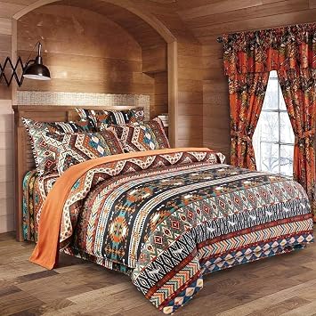 Bedding Set Bohemian Duvet Cover Twin/Full/Queen/King Gold, Twin | All-Season Comforter Set 3Pcs, Includes Pillowcases and Comforter Cover, Colorful Boho Print, Polyester Fabric
