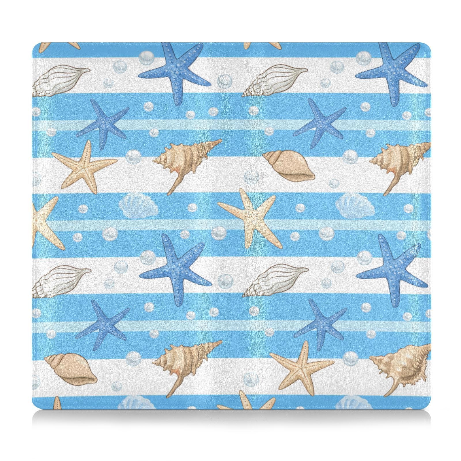 BURSTDDY Starfish Leather Car Registration and Insurance Holder,Registration and Insurance Card Holder Glove Box Car Organizer Car Document Holder for Cards, Driver License