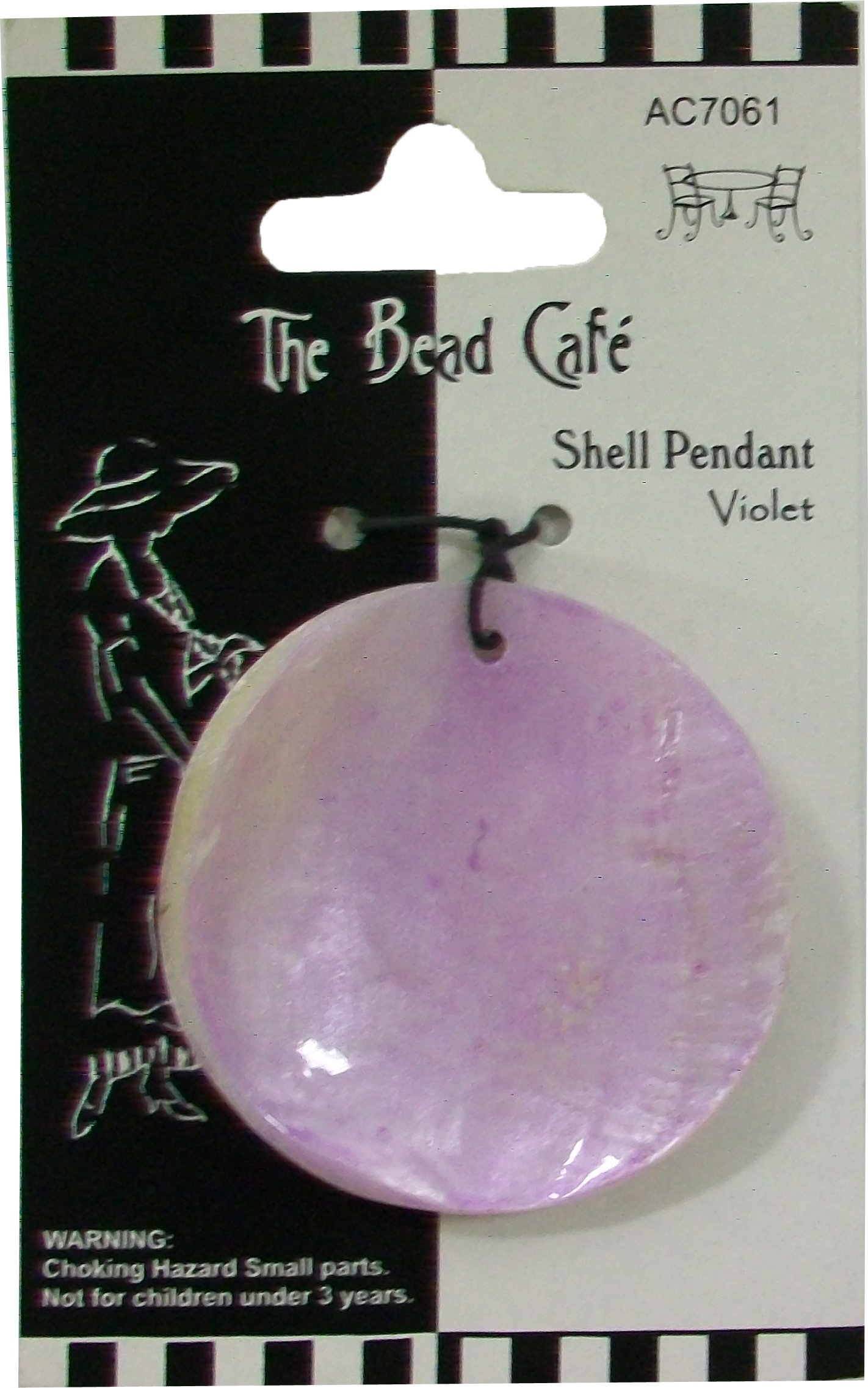 The bead cafe shell pendant, violet