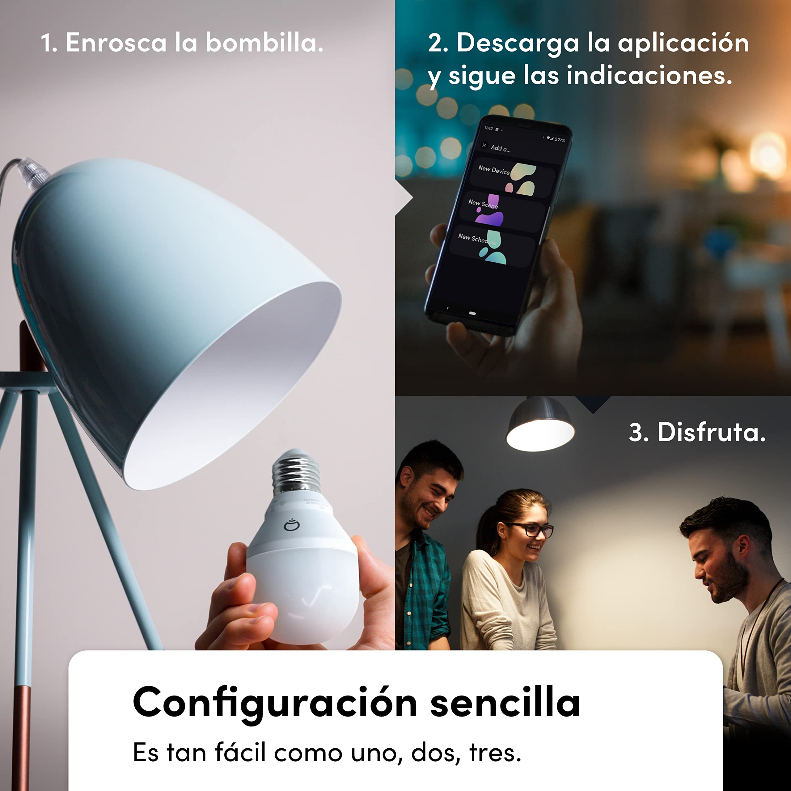 LIFX Colour A60 1000 lúmenes [E27], Miles de millones de colores y blancos, Bombilla LED inteligente con Wi-Fi, No hace falta puente, Compatible con Alexa, Hey Google, HomeKit y Siri