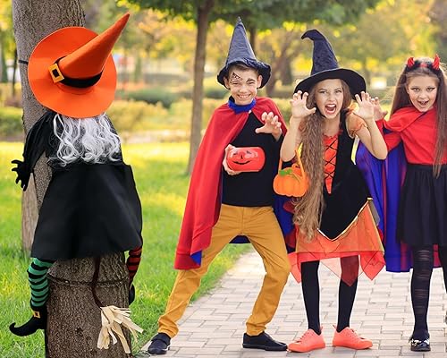 Miniatura 9 de POPGIFTU Decoración de Halloween de bruja grande de 63 pulgadas  Accesorio de árbol de bruja voladora al aire libre para patio, jardín, césped,