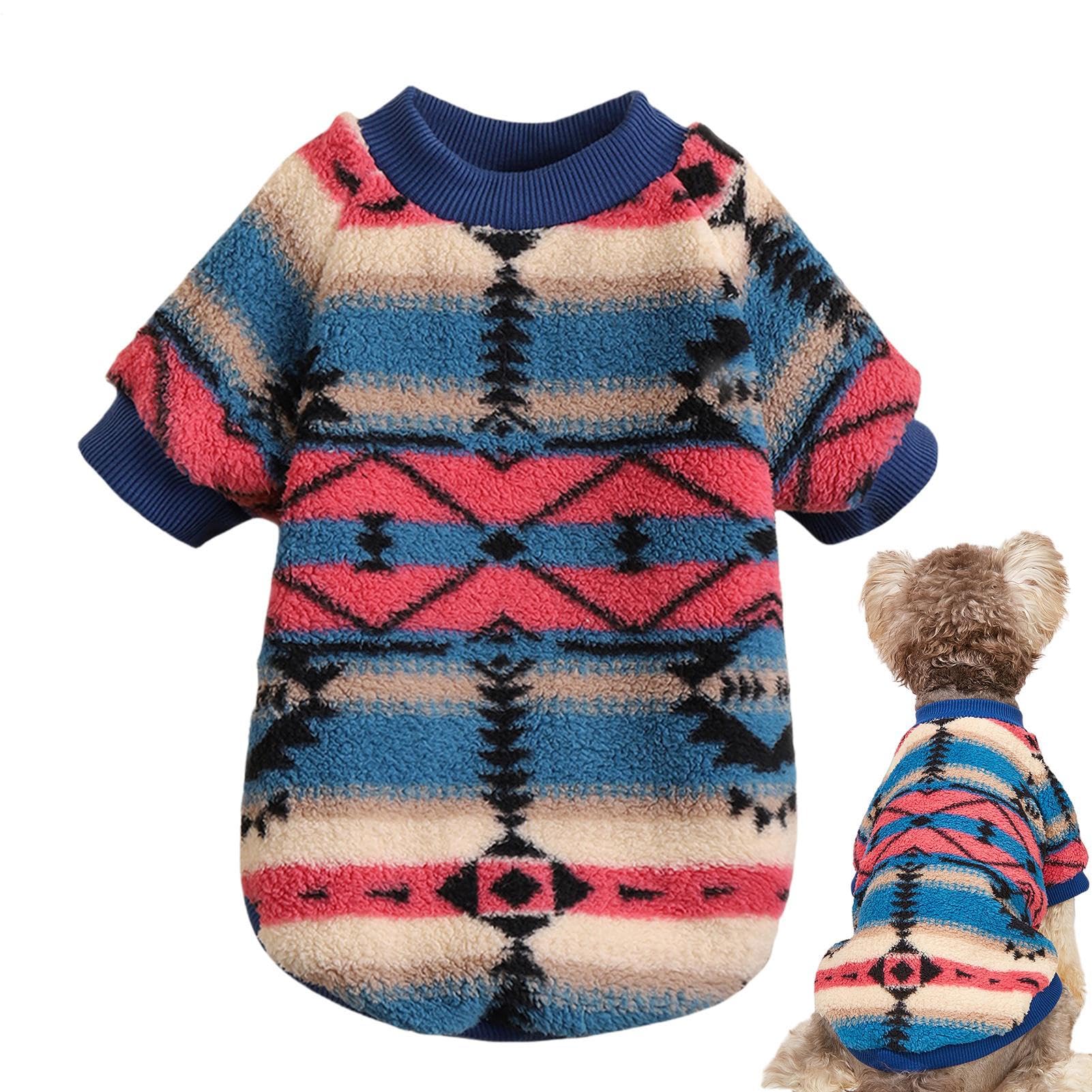 Yulokdwi Dog Pullover Winter Coat | Thick Puppy Pullover Sweatshirt,National Style Puppy Sweatshirt, Winter Pet Clothing For Small Dog, Large Cat
