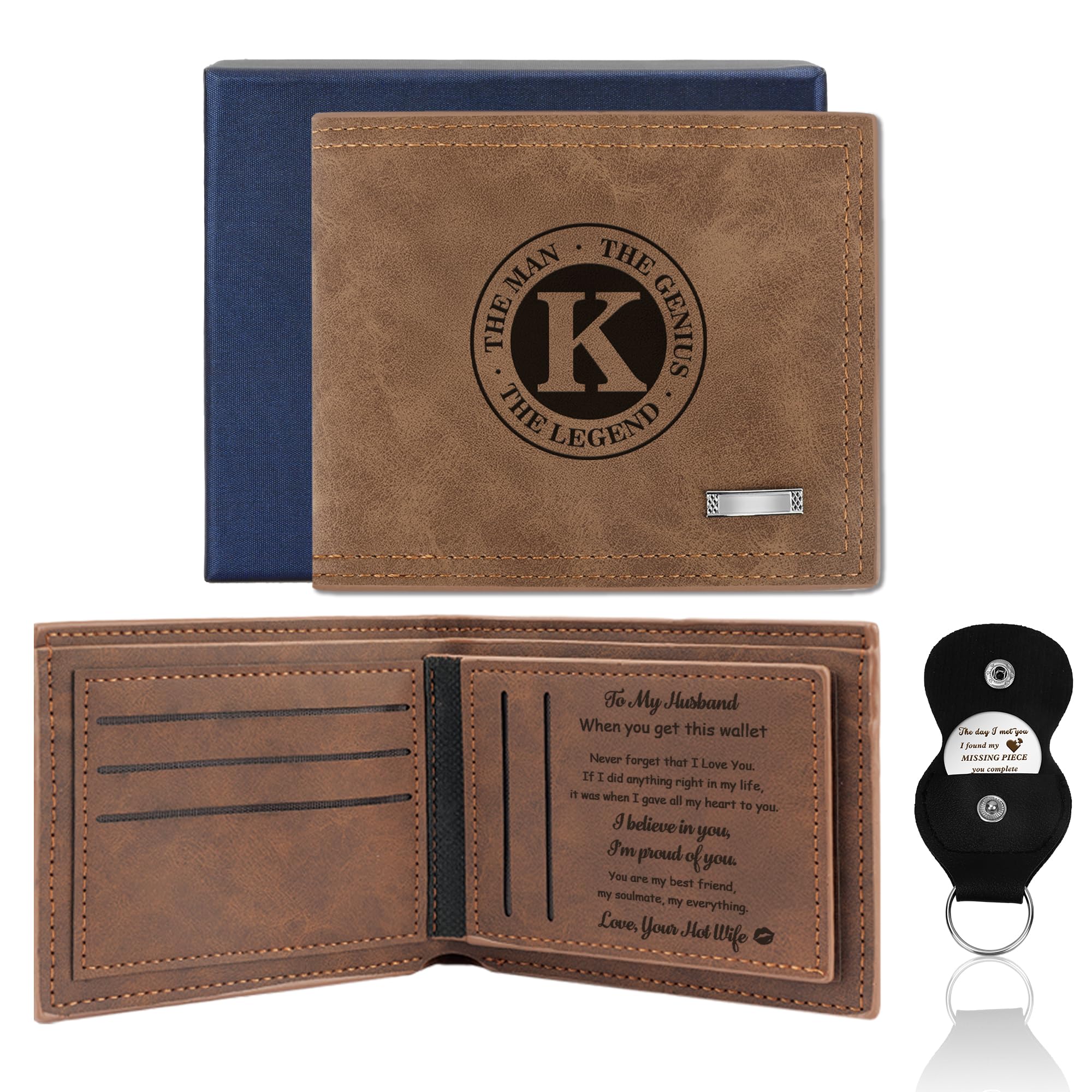 Fenreen Husband Gifts - Birthday Gifts For Husband Wallet For Men Christmas Stocking Stuffers Valentines Day Anniversary Father's Day Gift For Him Men