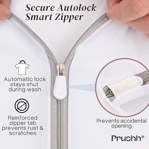 Miniatura 6 de 3 bolsas espaciosas de malla duradera (16 x 20 pulgadas) que protegen los delicados, malla fina para lavado y secado uniformes, cremallera de