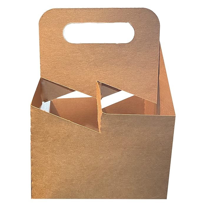 Buy 4 Cup Drink Carrier With Handle Kraft Paperboard Cup Holder