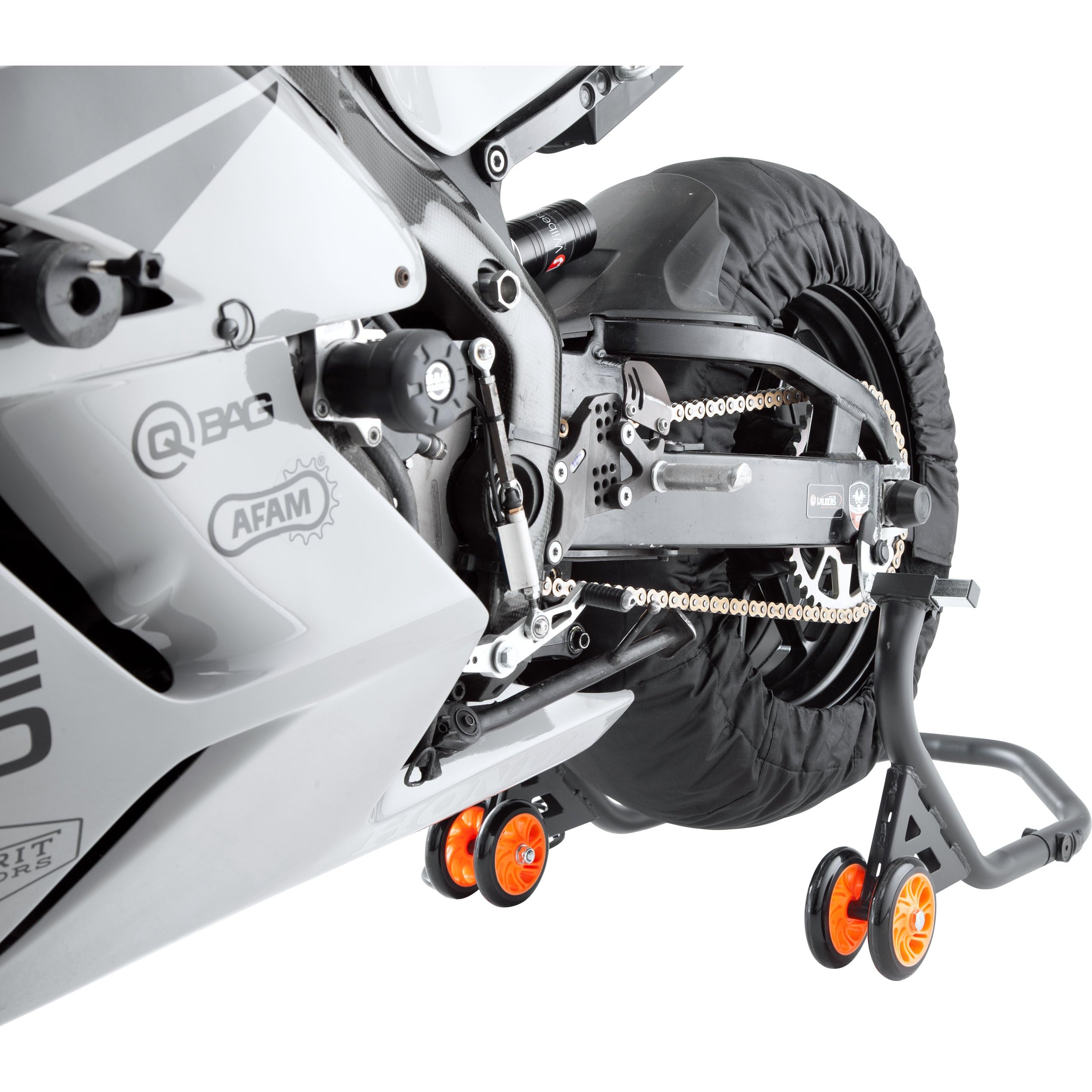 FLM Calentadores de neumáticos 17" - Para circuito de carreras - Controlado por termostato - Pack de 2 negro hasta neumático trasero 190
