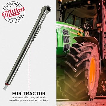 Milton S-928 Air/Water-Filled Tire Pencil Pressure Gauge, Built-in Deflator Valve, Pressure Measured in PSI & kPa, Easy to Read