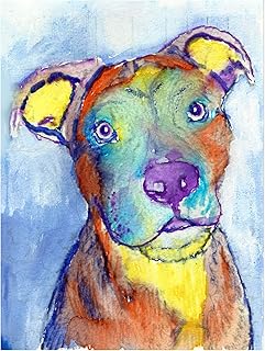 Staffordshire Bull Terrier Art Print, Puppy Gift Idea, Staffy Picture, Staffie Painting, Staffy Mum, Wall Art Memorial, Choice of size A4 A3 Hand Signed by Portrait Artist Oscar Jetson. (11x14)