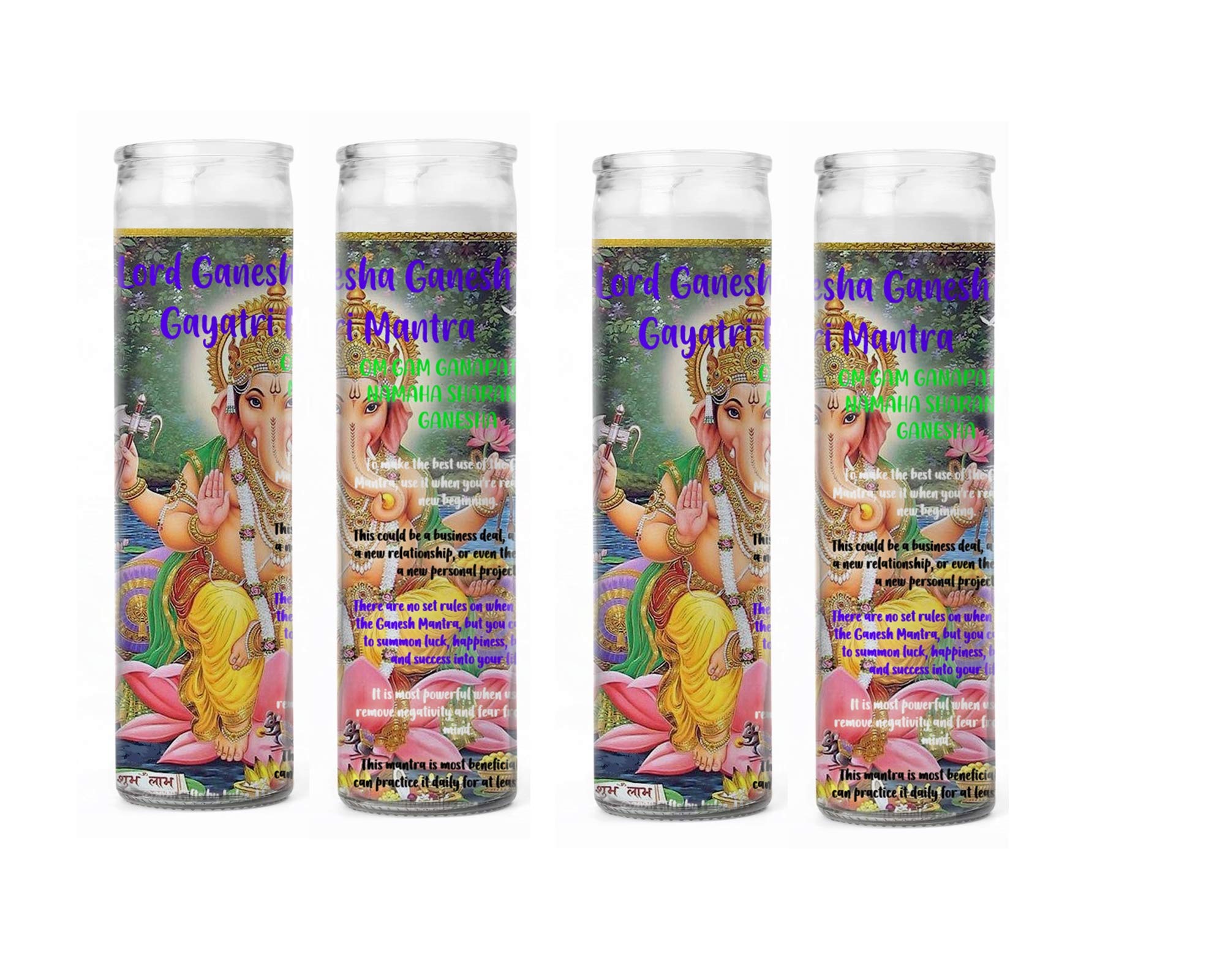 Gifts by Lulee, LLC Ganesh God of The Intellect and The Remover of Obstacles Set of 4 Four Candles