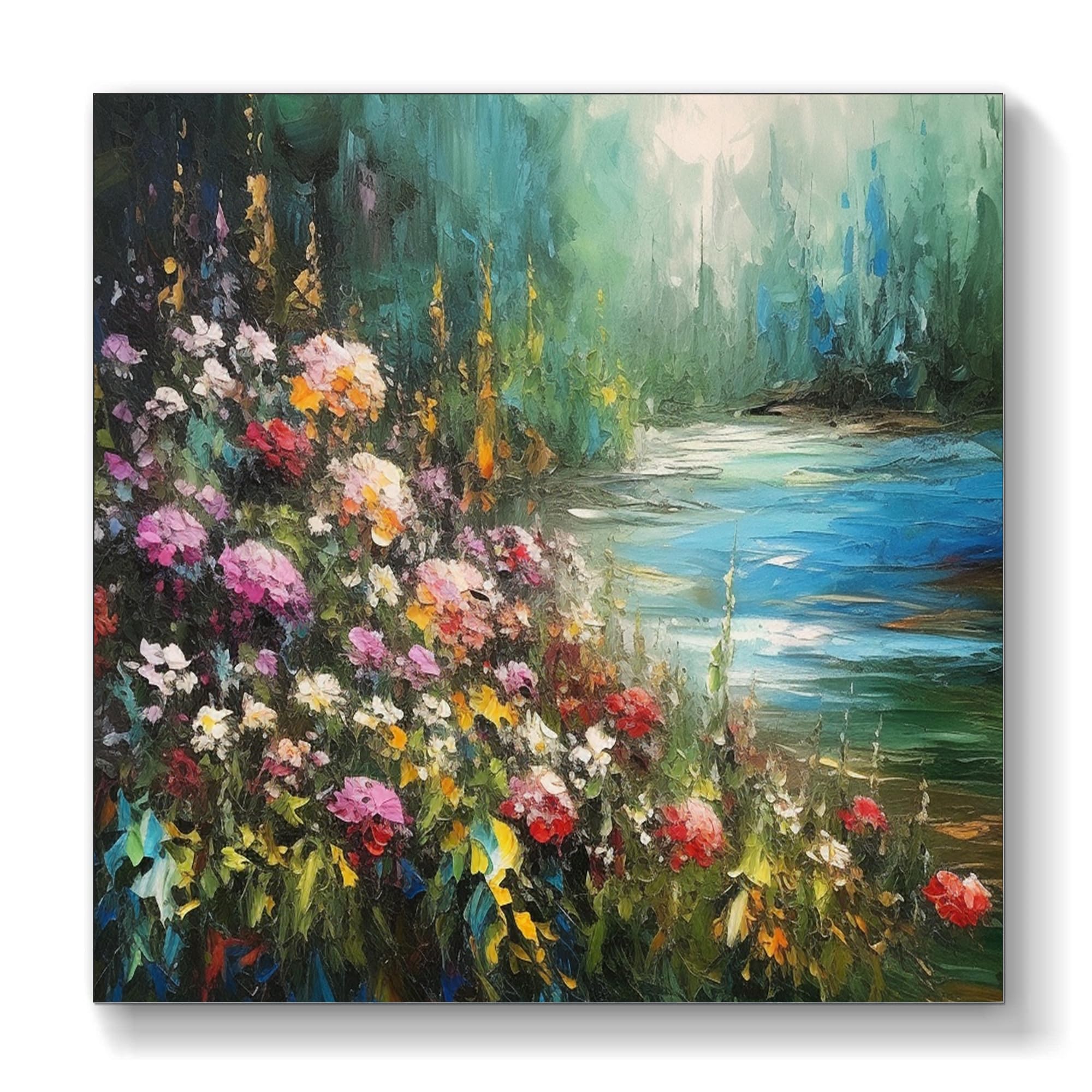 UYLHJKLZ Abstract Flower oil Painting On Canvas Large Wall Art