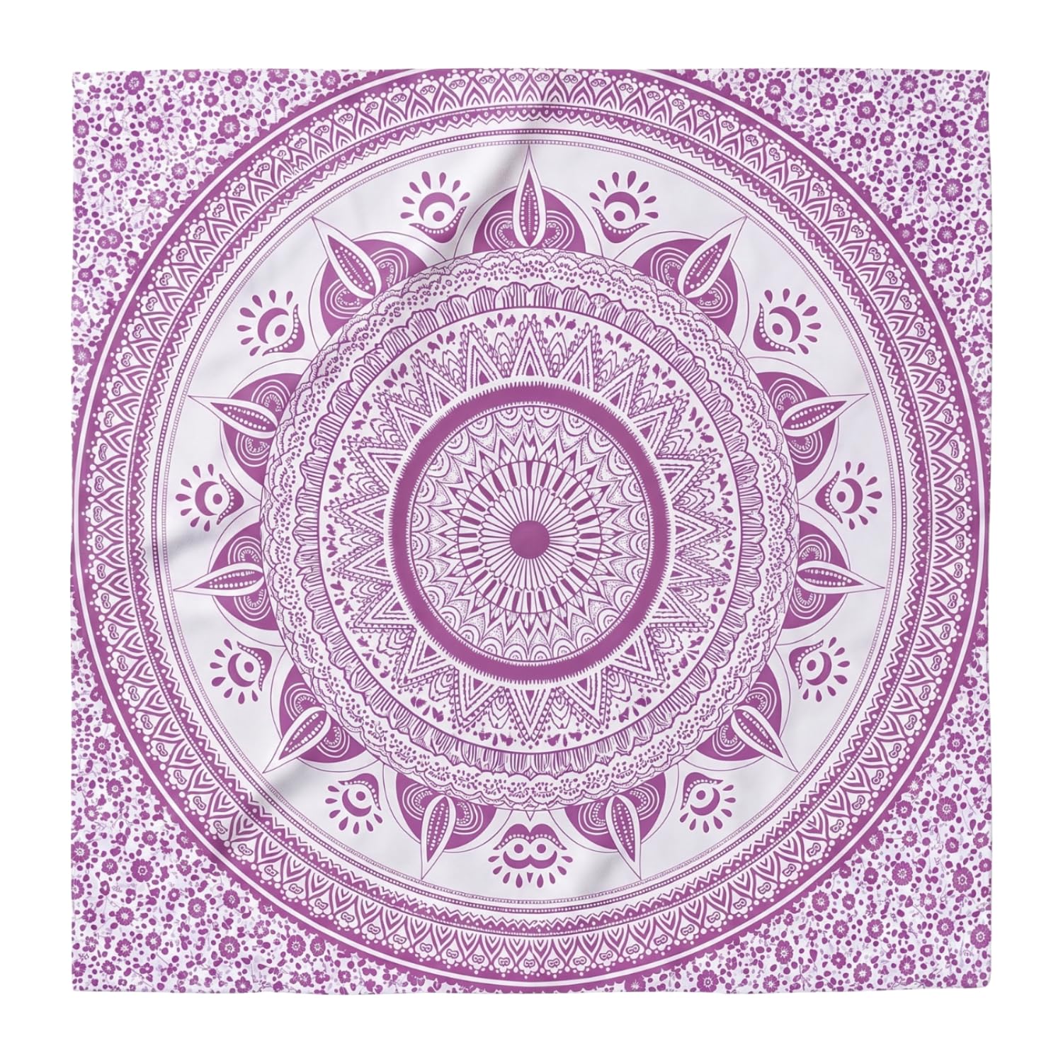 Saoti Women's Lilac Giant Beach Towel 210 X 240 Cm Mandala Multipurpose Indian – Cotton Beach Towel Lightweight Compact – Beach Towel Anti-Sand Pool – Decorative Cotton Sofa Blanket (Lilac)