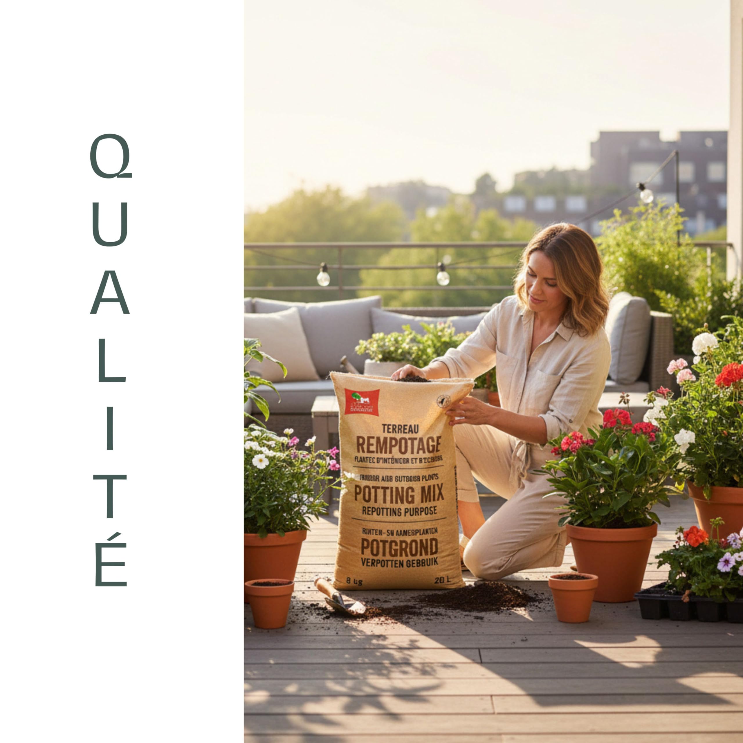 LA PLAINE CHASSART - Terreau Rempotage 20L - Solution Spécifique pour Plantes en Pot - Toutes Les Variétés de Plantes d'Intérieur & Extérieur - Plantes Vertes & Fleuries