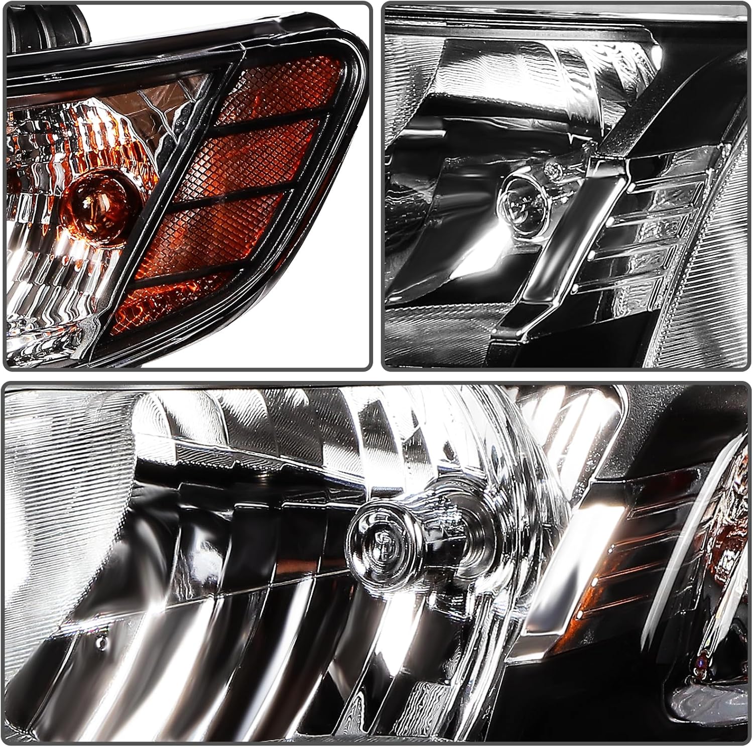 ASAPE Headlights Assembly Pair for Driver and Passenger Side Fits 2010-2013 for Kia Forte 2010-2013 for Kia Forte Koup 921011M230,Black Housing Clear Lens