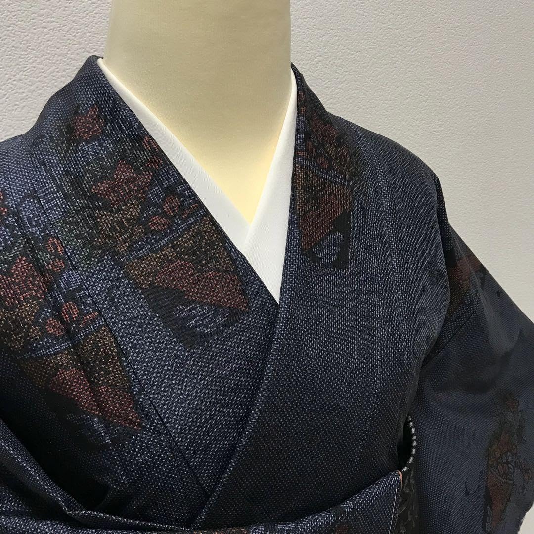 Amazon.co.jp: 紬本場大島紬 しつけ付き 正絹 一元式 五マルキ 菖蒲 袷 
