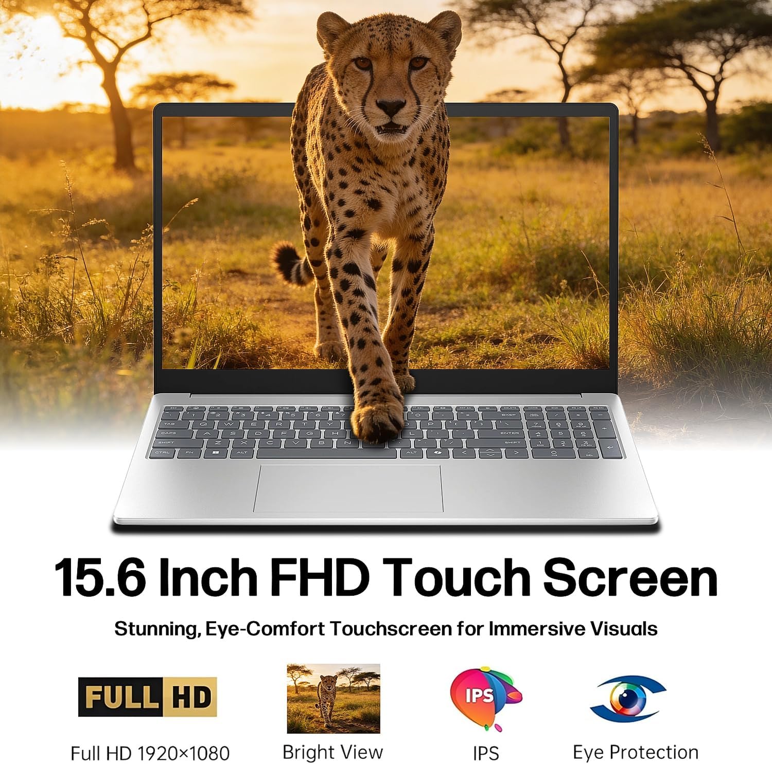 HP 15.6’’ FHD Touchscreen Laptop, Intel 10-Core i5-1334U, 8GB RAM 512GB SSD, Lifetime MS Office & Copilot AI, Laptop for Business&Student, WiFi 6, Windows 11 Pro with Essential Accessory