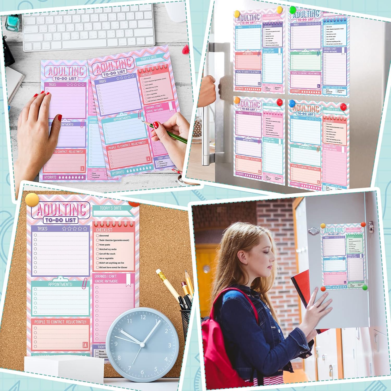 Glenmal 6 Pads Daily to Do List Notepad,Lovely Color,Lovely image 5