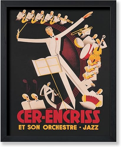 Poster Master Póster de música vintage, impresión retro de jazz, arte de orquesta francesa, regalo Art Deco para hombres, mujeres, músicos, gran