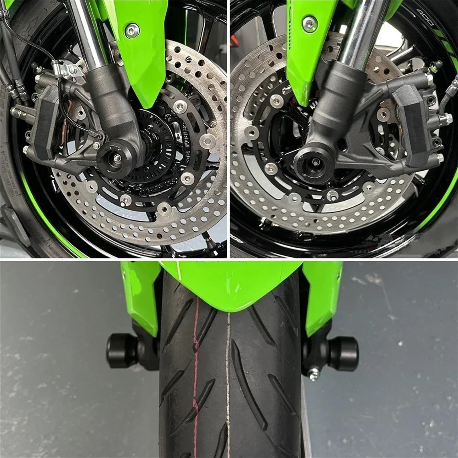 Adatto per KAWASAKI ZX6R 650 NINJA 1000 Moto Ruota Protezione Assale Anteriore Forcella Crash Slider protezione forcella