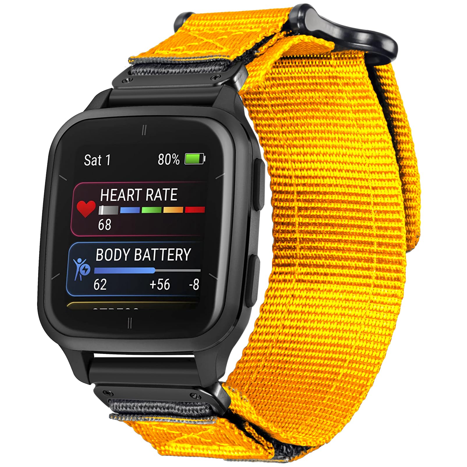 Compatible pour Garmin Venu/Venu 2 Plus/Venu Sq/Venu Sq 2/ Venu Sq Music (Pas Venu 2S/Venu 2) Quick Pins Watch Band, Super Rugged Nylon Sports Strap With Woven Loop Design
