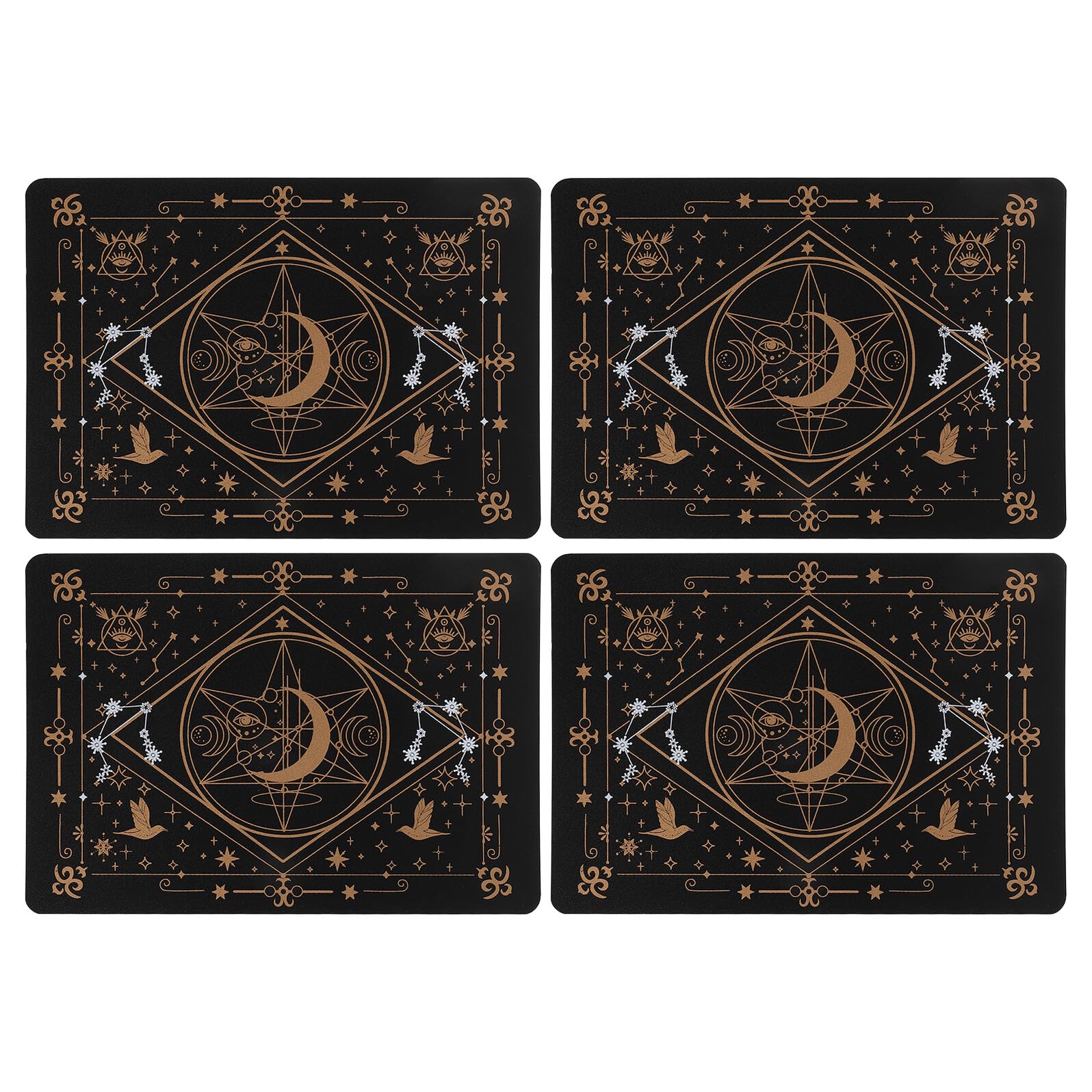 4 Pièces Tapis de Découpe Artisanal Noir pour Activités Créatives avec Échelle, Matériau Composite Plastique 2.0 et Pvc Haute Densité, Portable et Réutilisable Maison