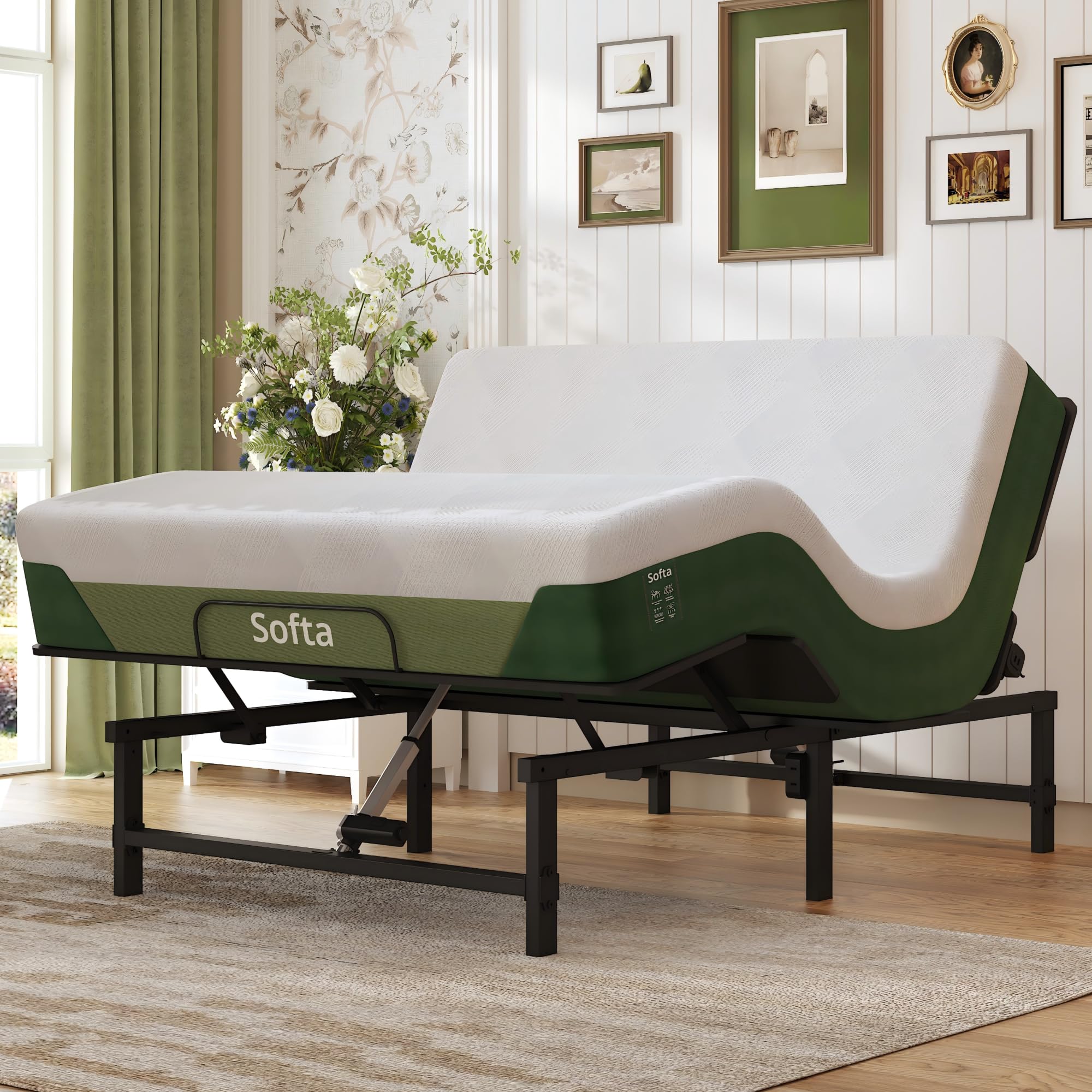 Softa Queen Adjustable Bed Frame with 10" Hybrid Mattress, Head & Foot Lift w/Memory, 900 LBS Capacity, Electric Bed Base w/Zero Gravity, USB Ports,