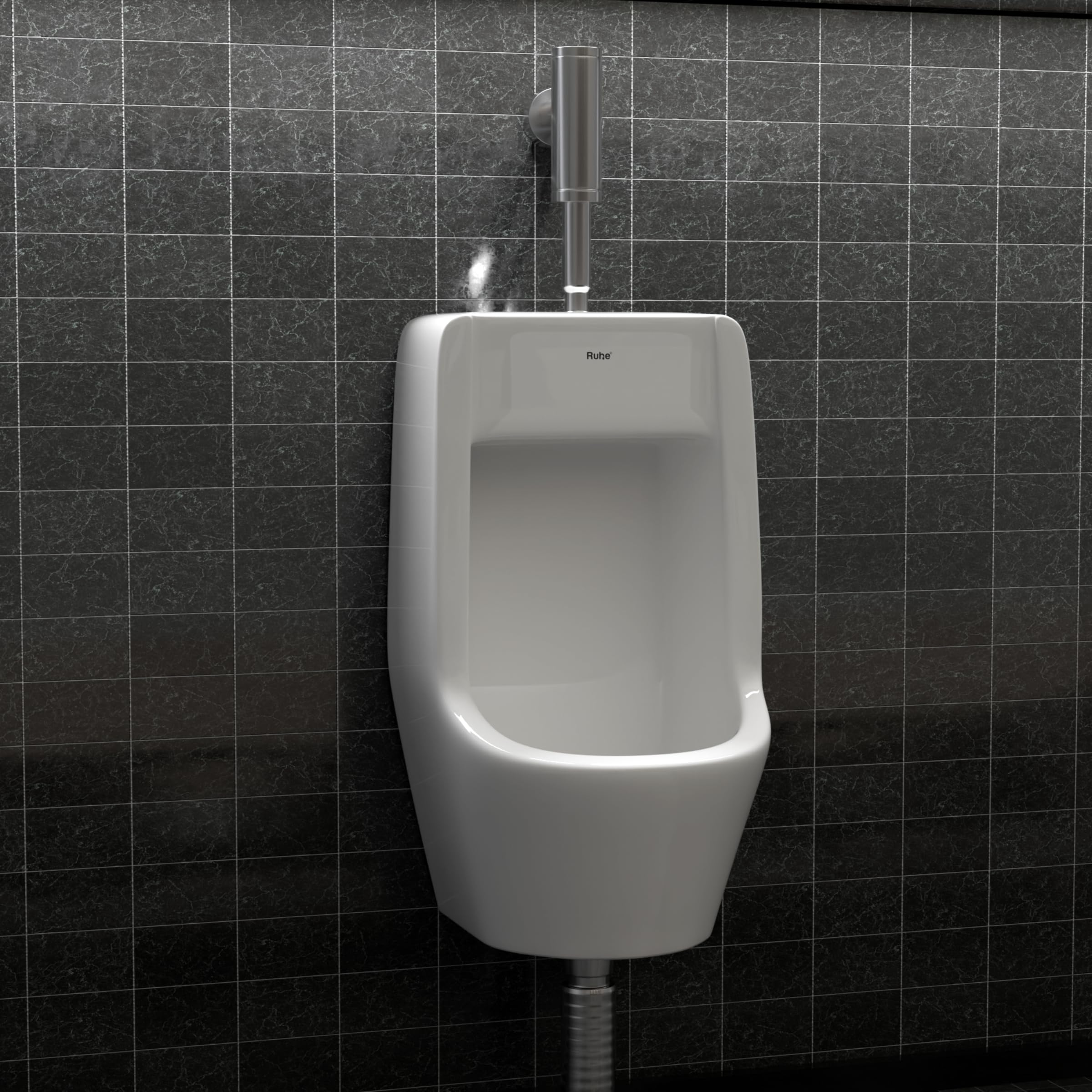 Ruhe® Prima Wall Mount Male Urinal Pot, Ceramic White, Glossy Finish | Efficient Water Flow | Gents/Boys/Men Toilet | Urinal Pot for Office, Restaurant, Hotels, Shopping Complexes | 10 Years Warranty-image-11
