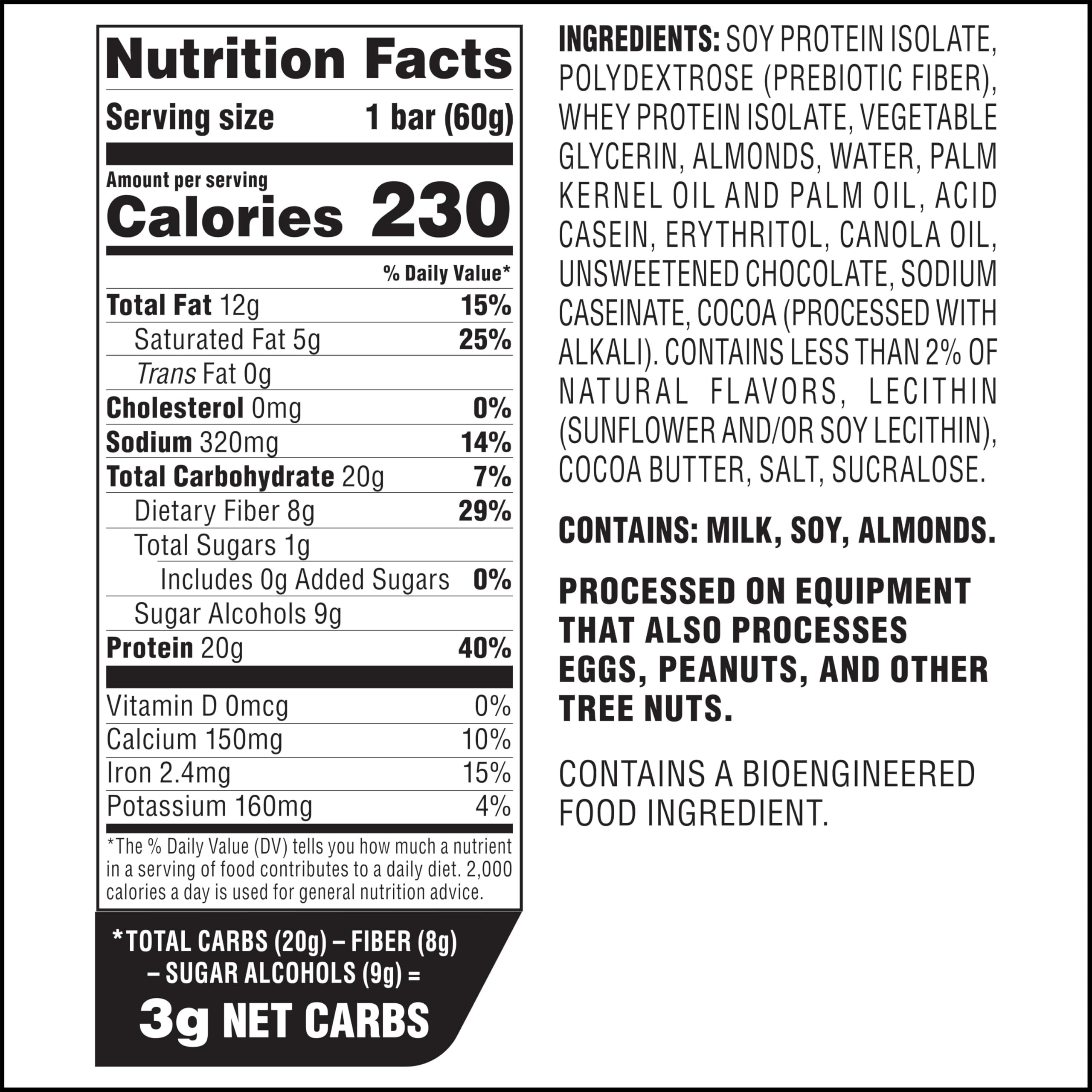 Atkins Strong Barras de proteínas, masa de galletas con chispas de chocolate, alta fibra, bajas en carbohidratos netos, 4 unidades (paquete de 6)