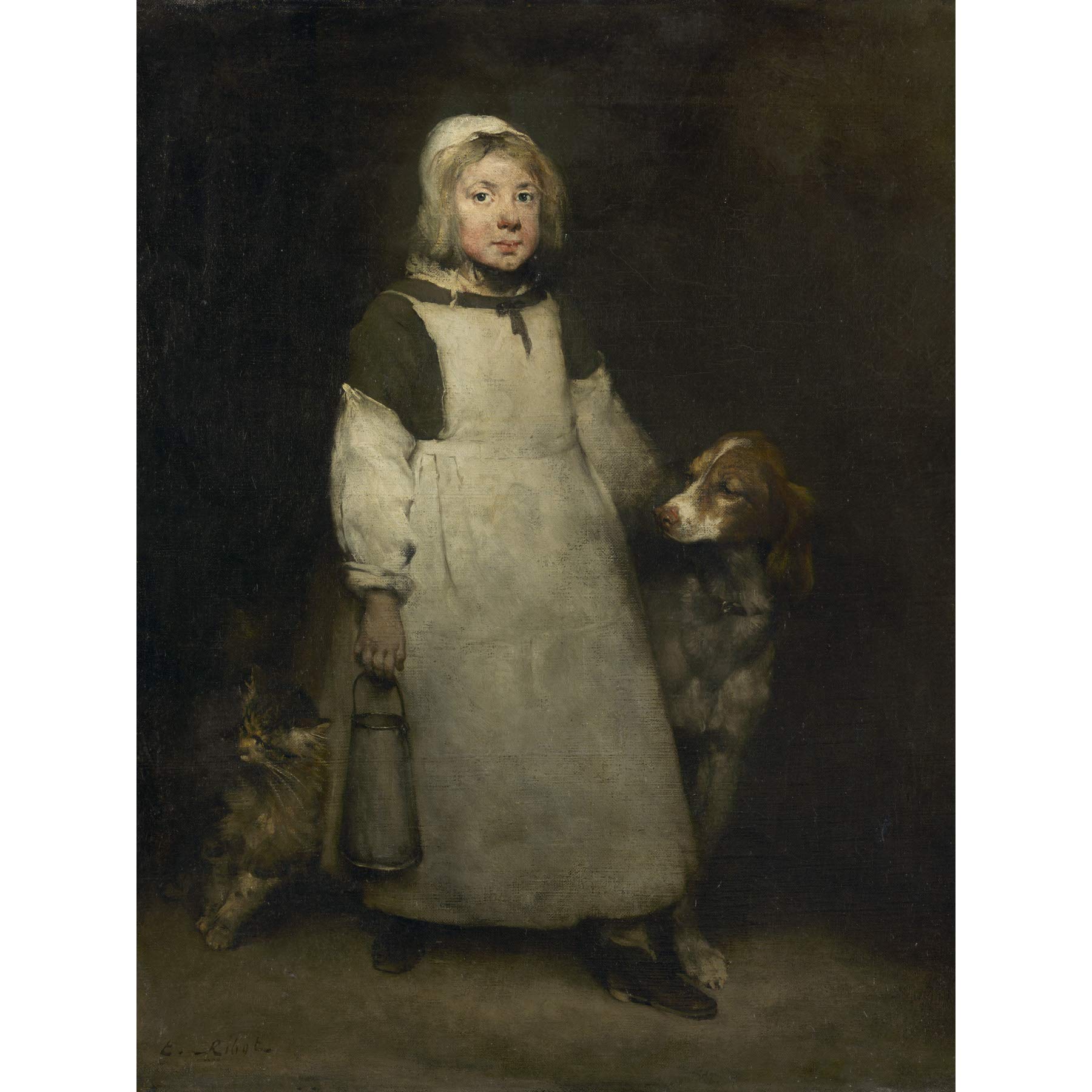 Artery8 Ribot The Little Milkmaid Premium Wall Art Canvas Print 18X24 Inch