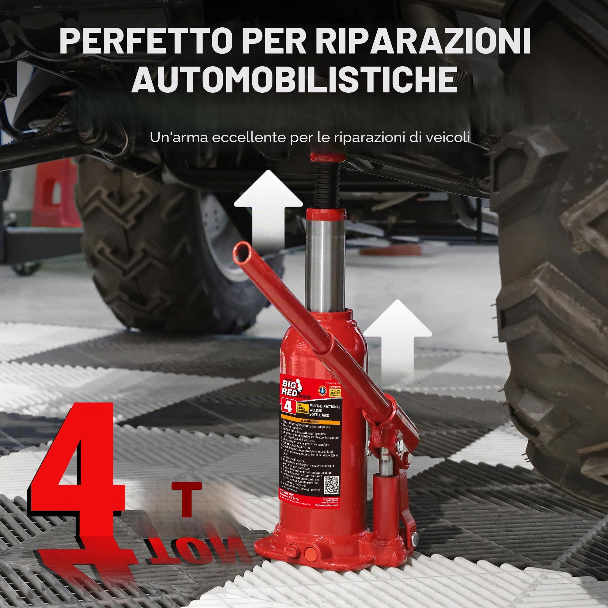 Torin T90413 - Cric a bottiglia con custodia, 4 tonnellate