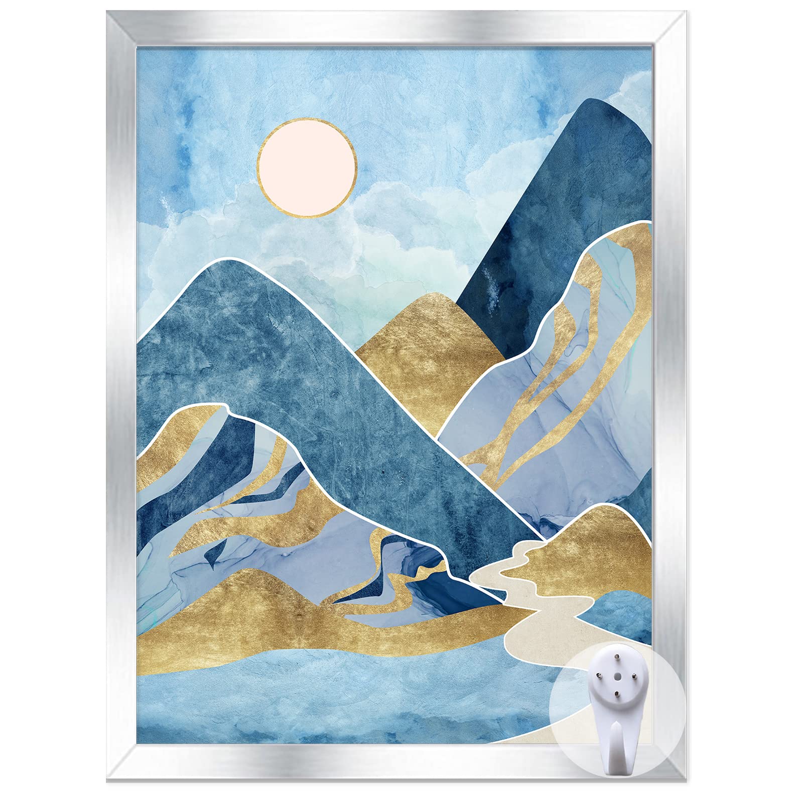 keibiubu Silver Poster Frame, 18x24 Picture Frame for Photo Collage Canvas Display Horizontally or Vertically Wall Mount and Tabletop(Size 18 x 24 inches)