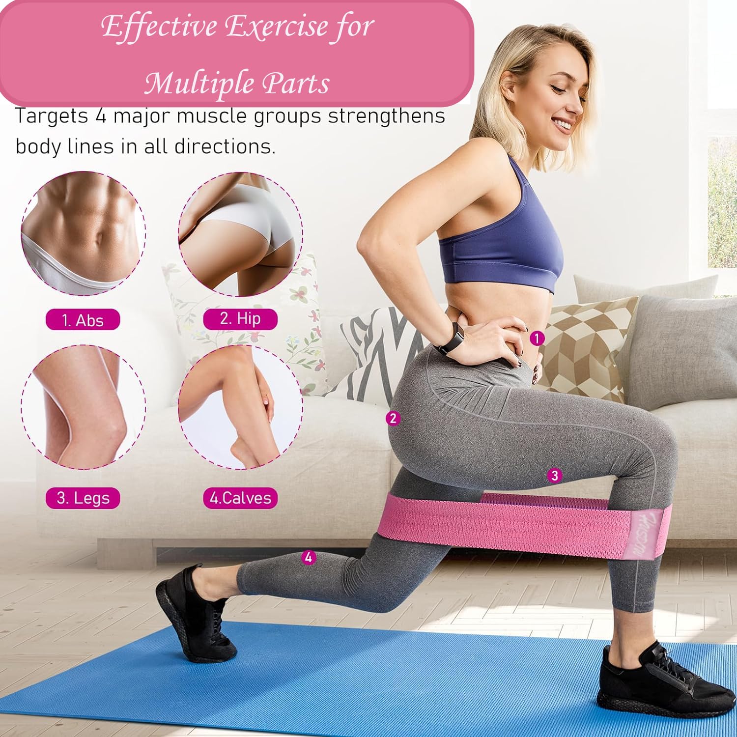 Fasce Per Stretching E Yoga - 2 Pezzi Con 8 Anelli Regolabili | Per Pilates E Ginnastica - Foto 9