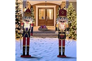 2Packs of 45.6In Nutcracker Soldier Standing Solar Christmas Nutcracker Garden Decorative Lights...