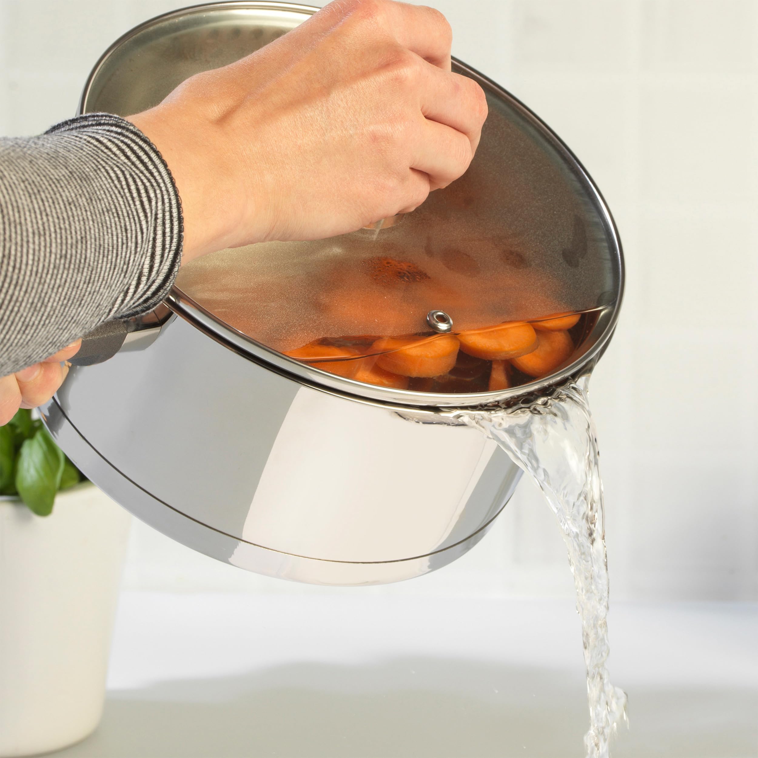 Russell Hobbs RH01162EU Excellence Collection pentola da 16cm con coperchio in vetro, acciaio inox, finitura lucida a specchio, compatibile a induzione, lavabile in lavastoviglie