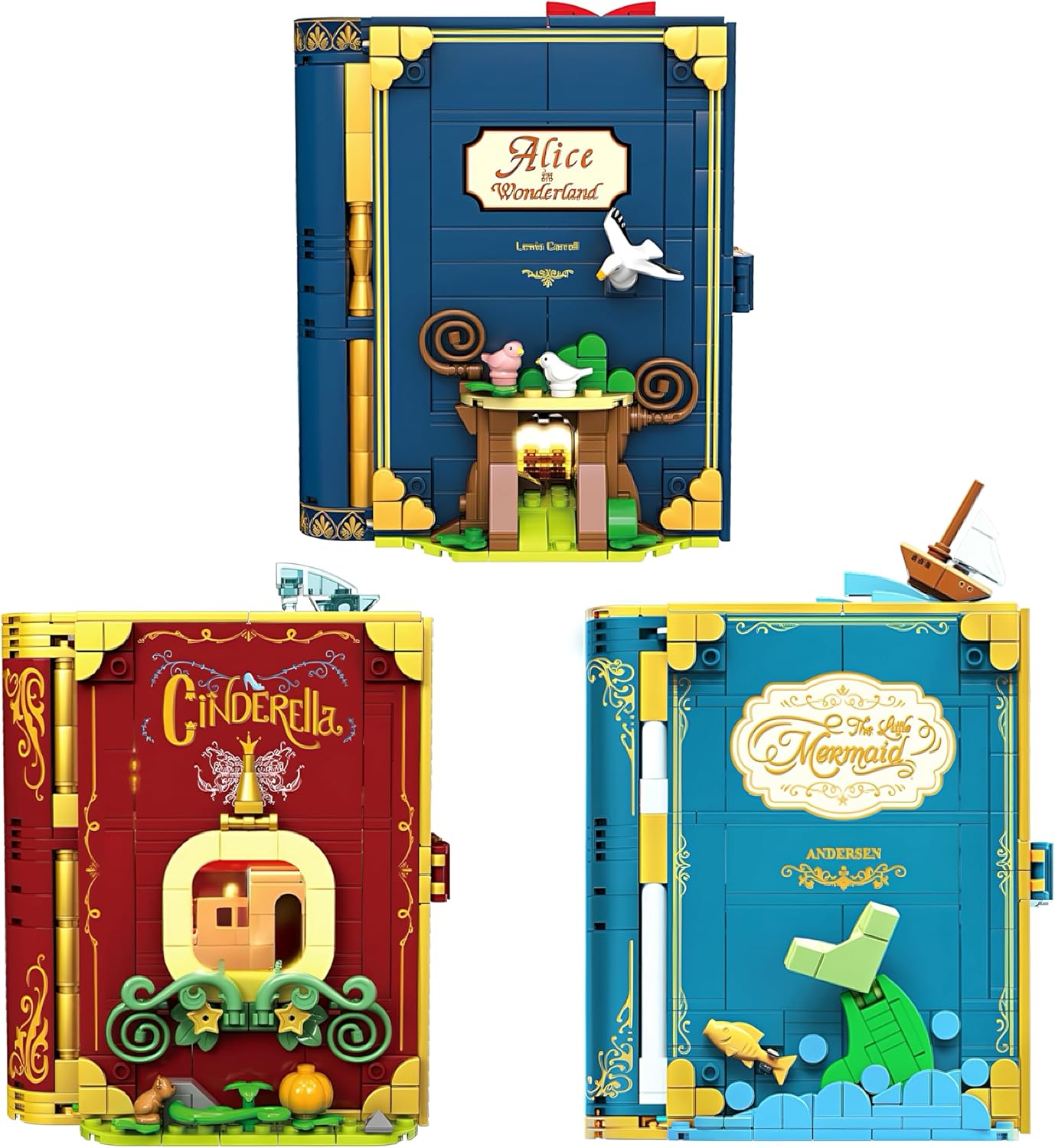 Illuminated Fairy Tale Book Building Blocks Toys Red Version with Storyline for Boys and Girls -Includes for Women & Teenagers Adults