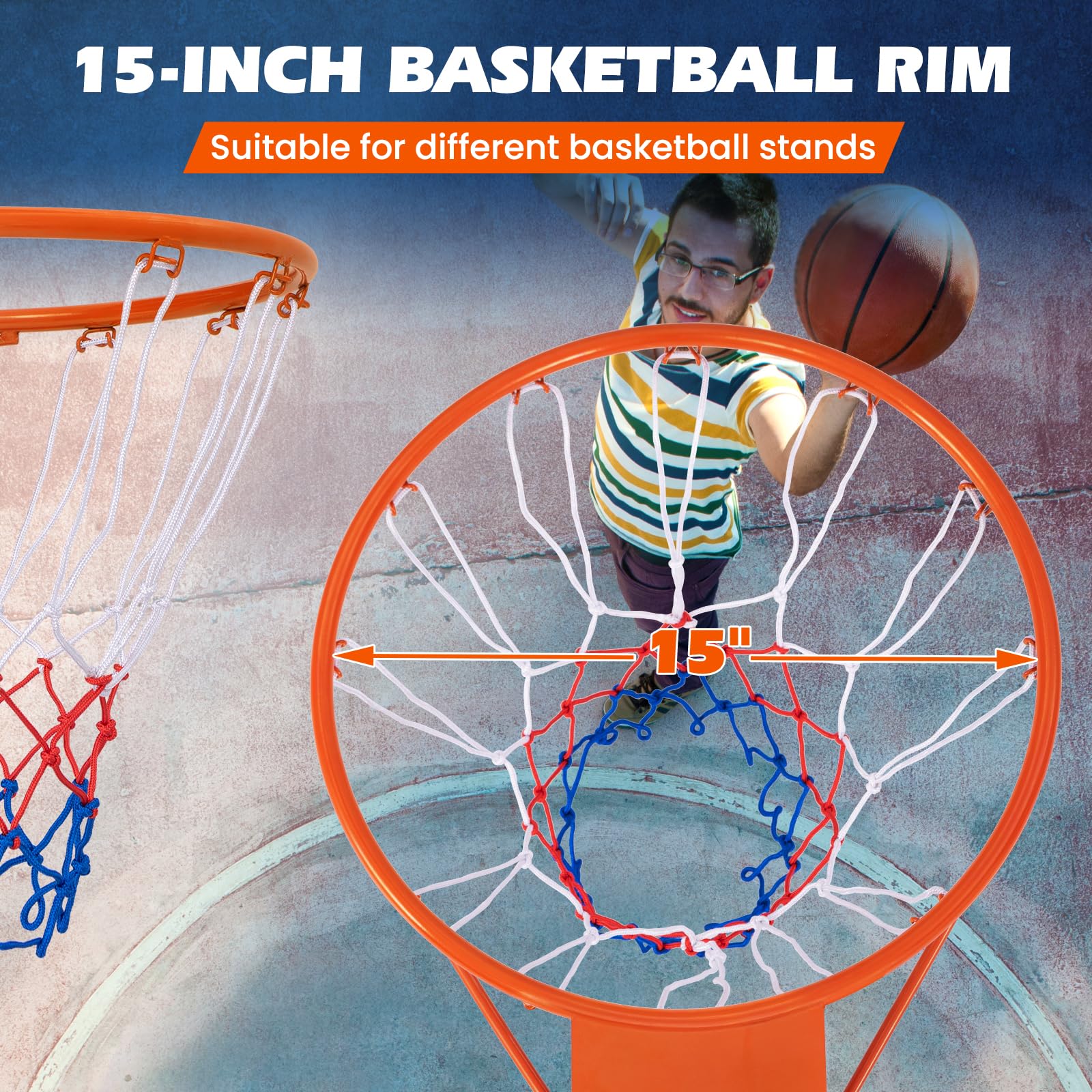 Spalding Slammer Competitor Breakaway Goal with Ram Horn Net System