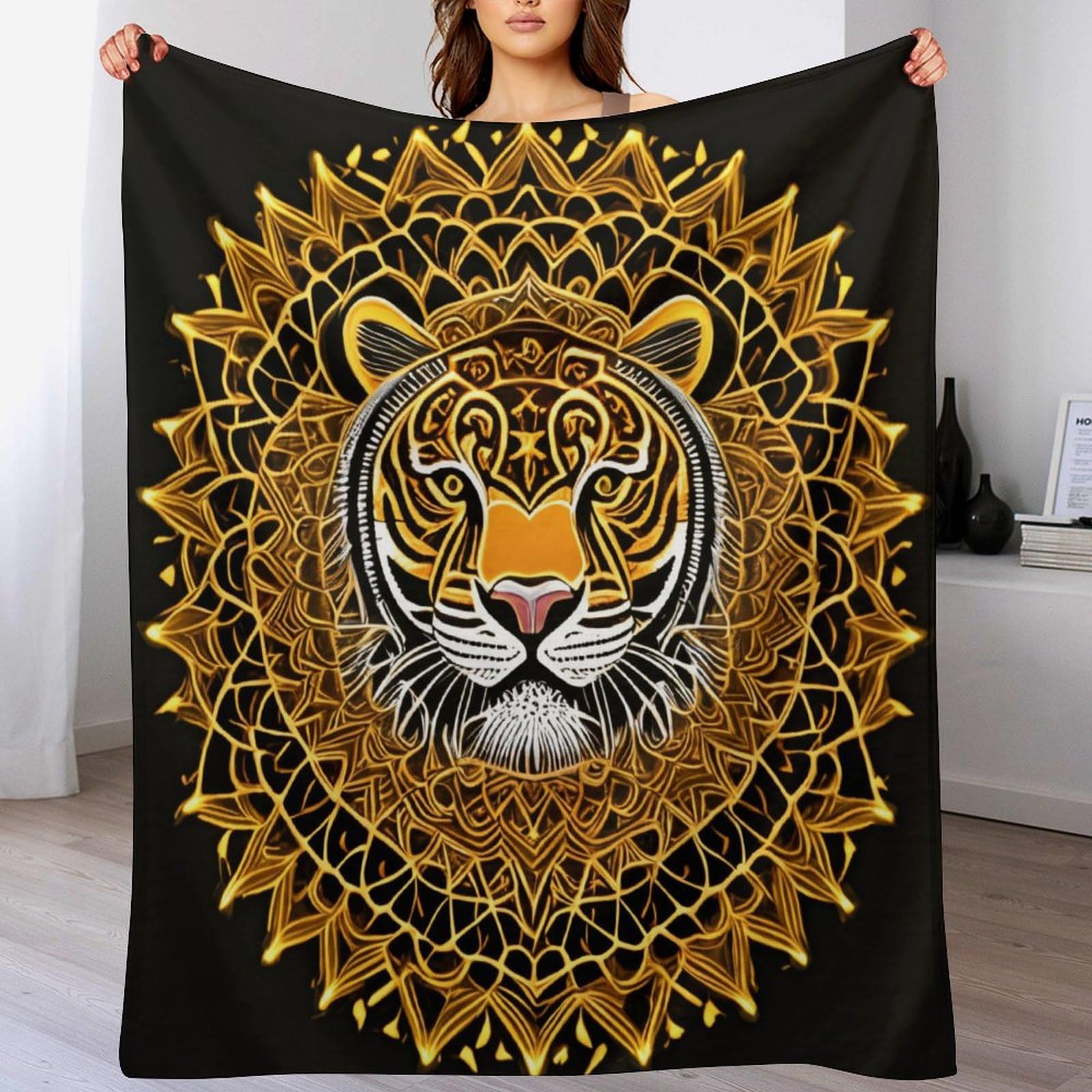 Couverture tigre en flanelle 180x200 cm plaid de canapé jeté de lit