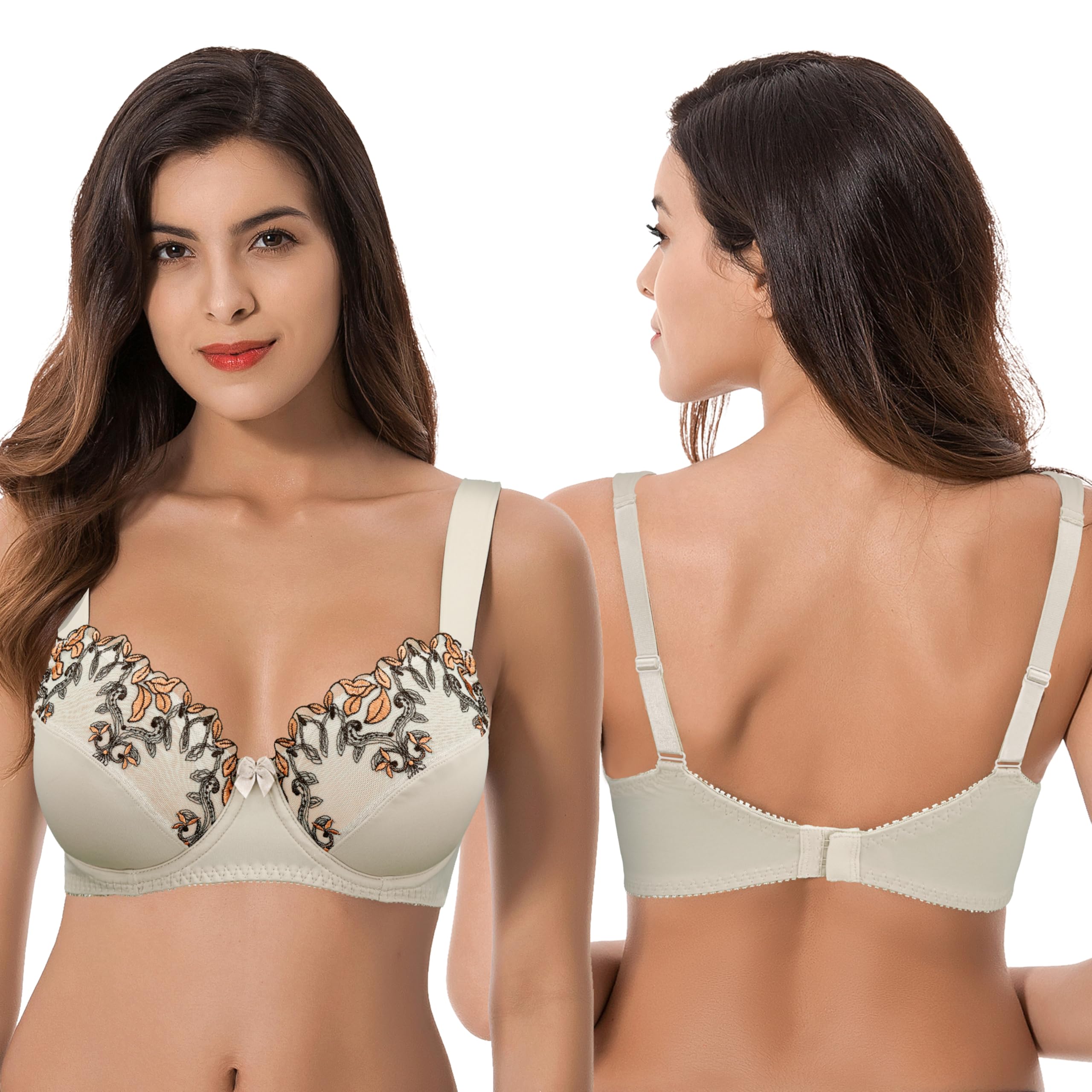 Curve Muse Übergröße Minimizer Bügel Ungefütterte BHS mit Stickspitze - 3er Pack