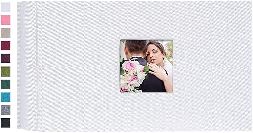 Miniatura 74 de Mublalbum Álbum de fotos pequeño de 4 x 6 pulgadas, 200 fotos, cubierta de lino, libro de fotos con bolsillos horizontales para boda, aniversario