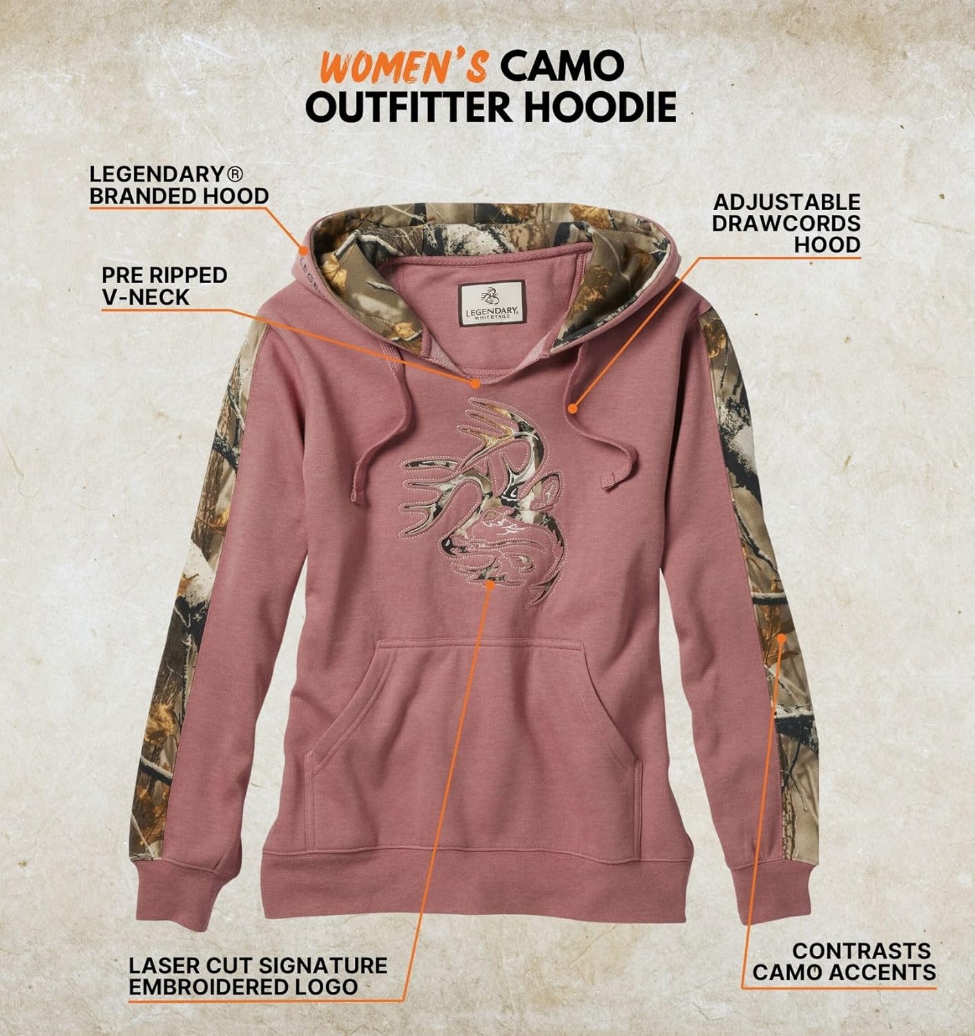 Legendary Whitetails Women's Camo Outfitter Hoodie - Image 3