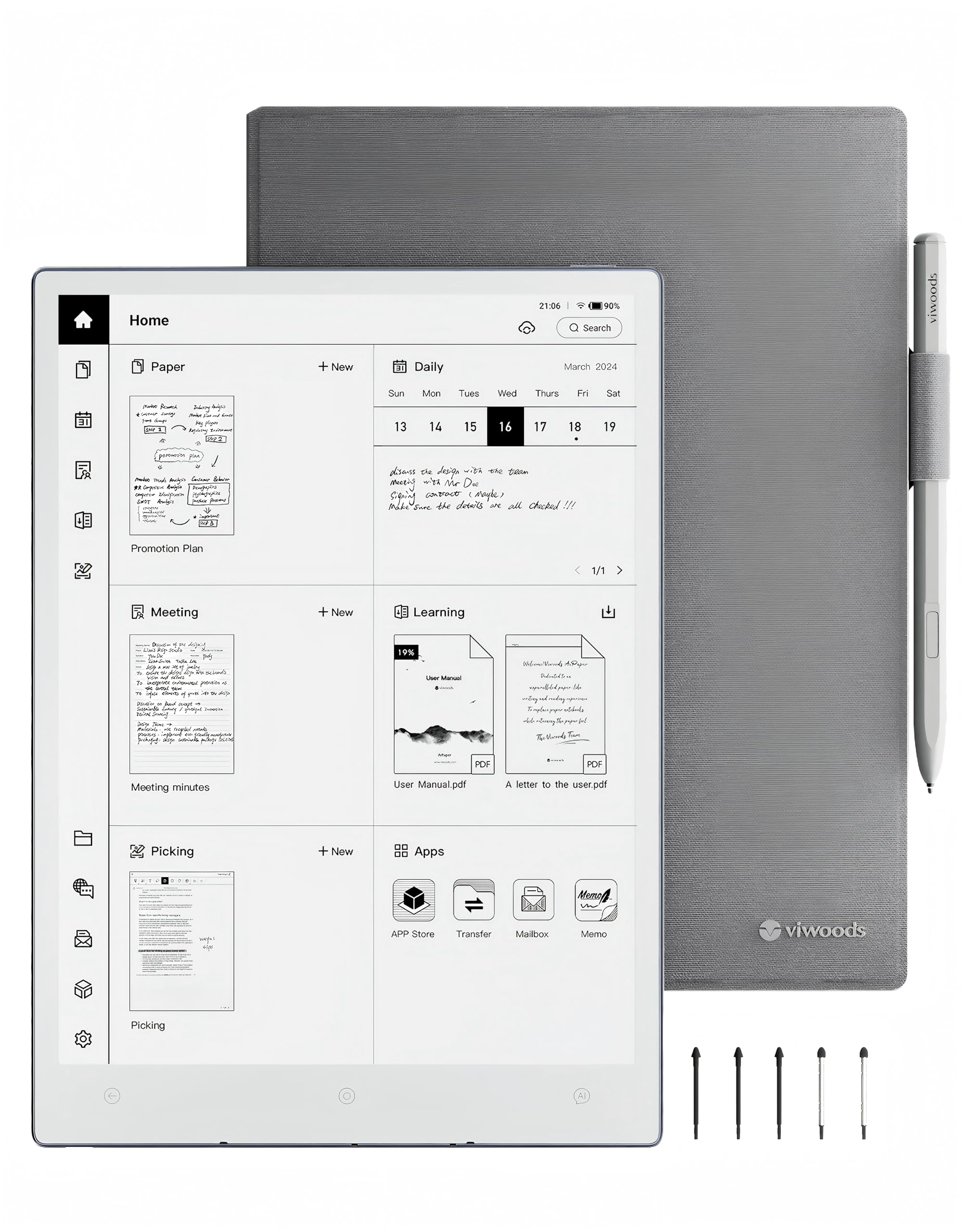 VIWOODS AiPaper 10.65インチ AI搭載 E Inkタブレット VIWOODS AiPaper 10,65 inch E Ink-tablet met AI, digitaal