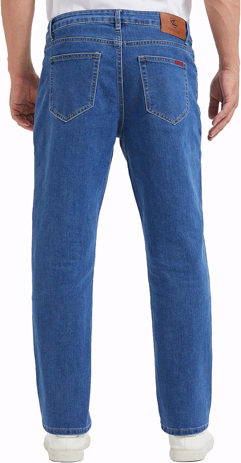 COEVLAS Club Men's Straight Leg 5-Pocket Regular Fit Workwear Flex Jean 2# Blue 32W x 30L image 7 of 7 B0DFQ2BYRM