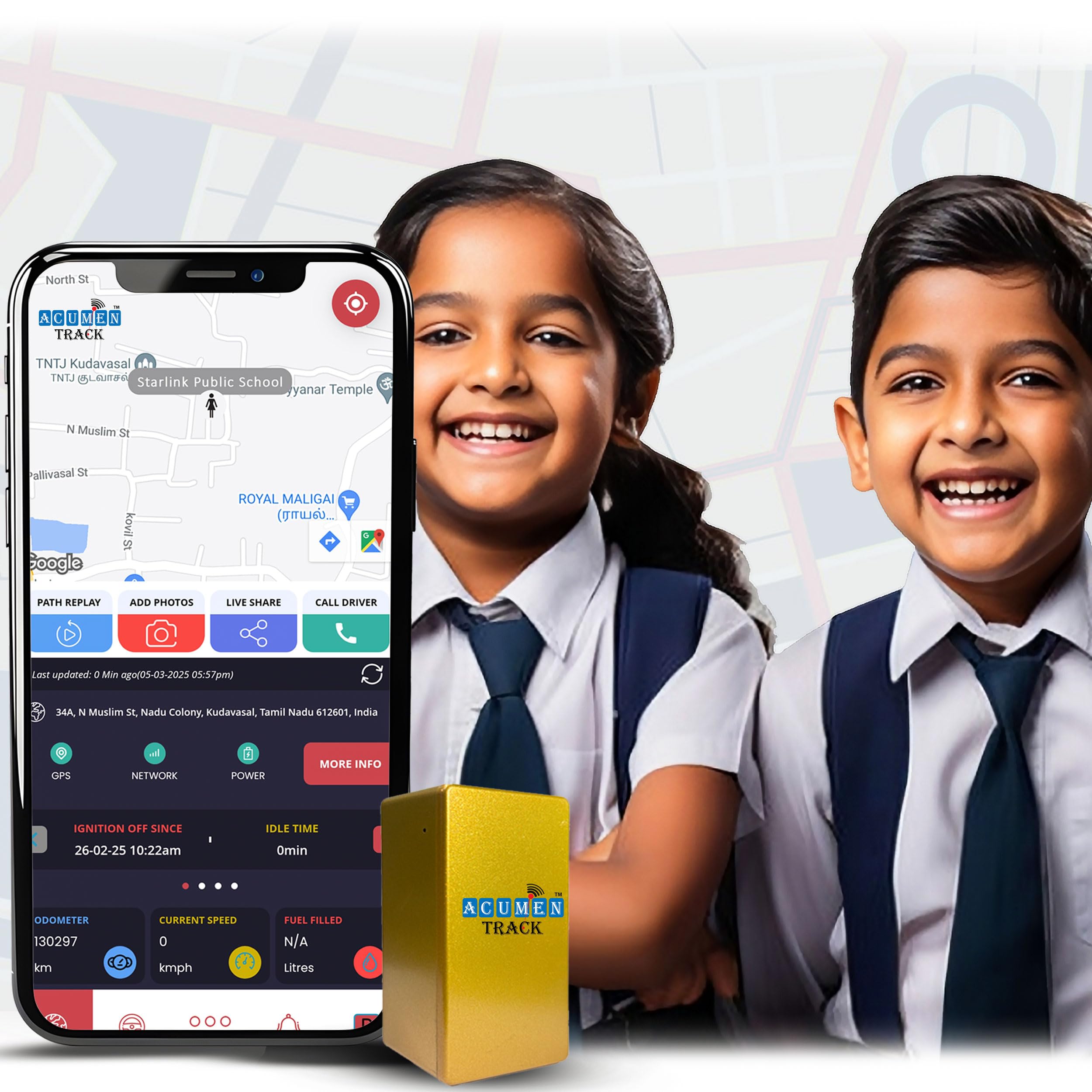 Acumen Track X-11 Wireless GPS Tracker for Kids, Car, Logistics and Asset Tracking, Real-Time Tracking, Voice Monitoring, Geo-Fence, 5000 mAh Battery, 10 Days Battery Life, iOS and Android App, Gold