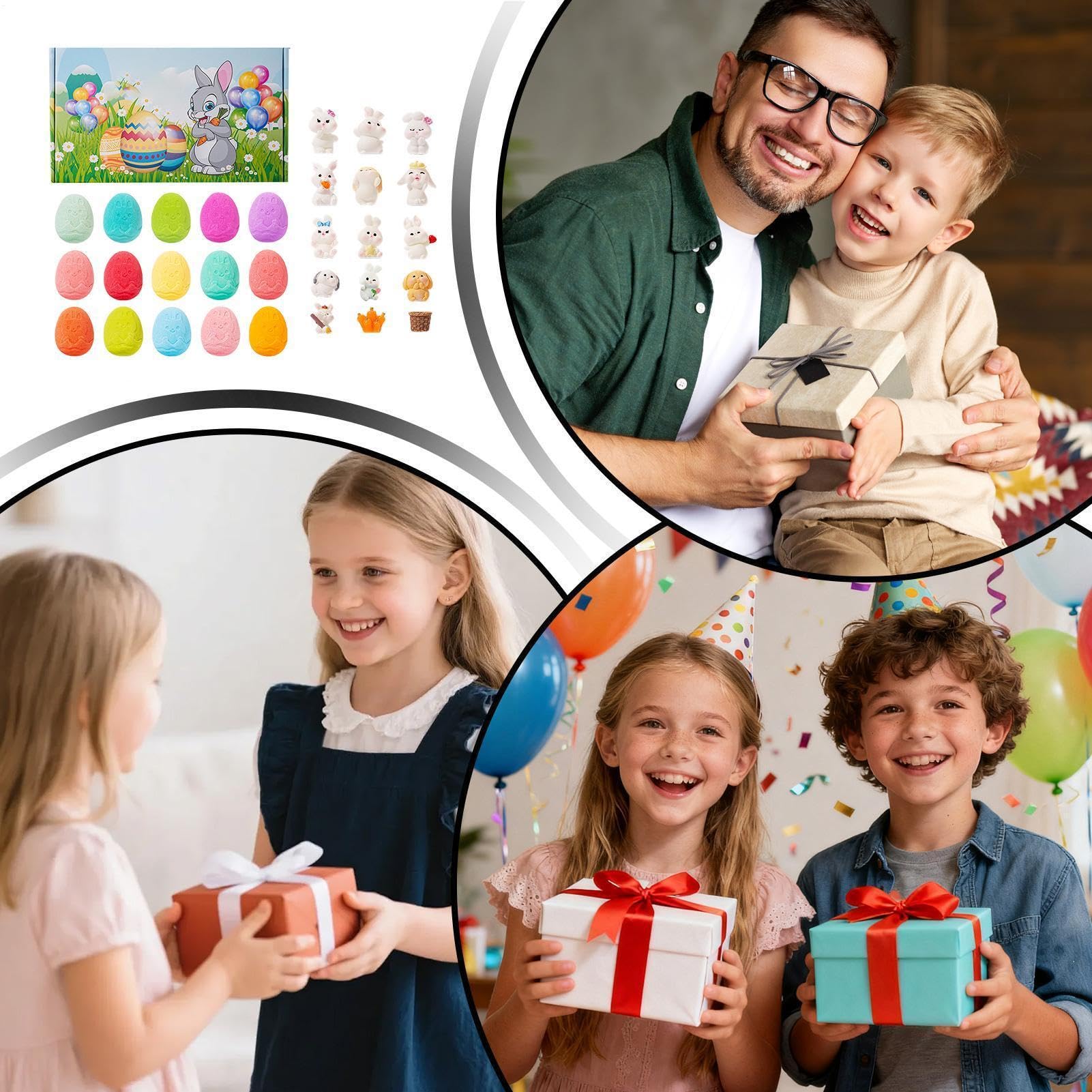 Bombe da Bagno con Giocattoli Dentro per Bambini 15 Pezzi Tema Coniglietto | Bombe da Bagno Profumate per Regalo Compleanno Ragazzo Viaggio Hotel Campeggio Asilo