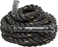 Amazon Basics 1.5" x 30ft Battle Rope - Durable Poly Dacron for Home Gym, CrossFit, Full-Body Workouts