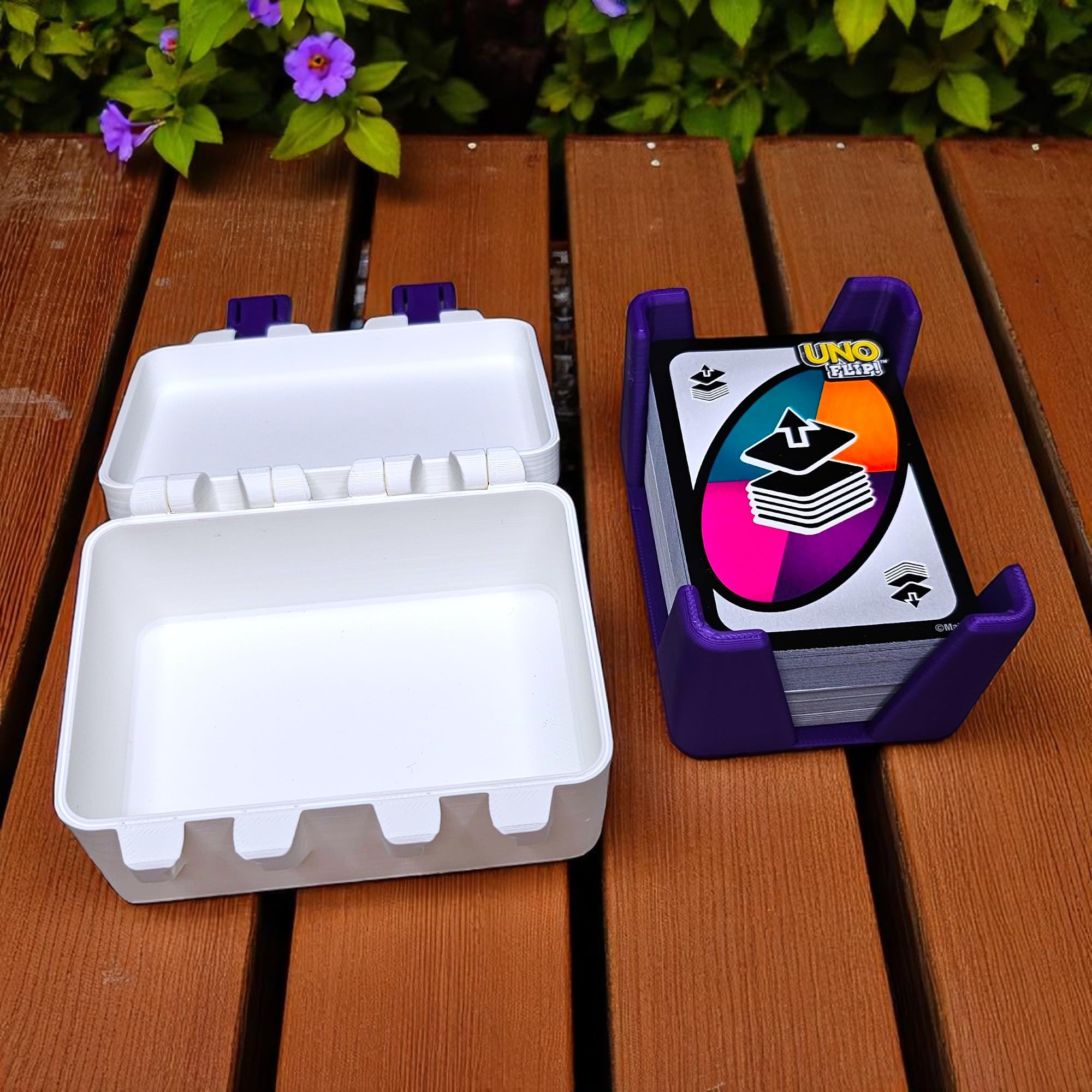 Sentosa Plastic UNO Flip Card Game Storage Box with Detachable Tray, Snap-On Locks (Single Deck Storage Box Only), Multicolor
