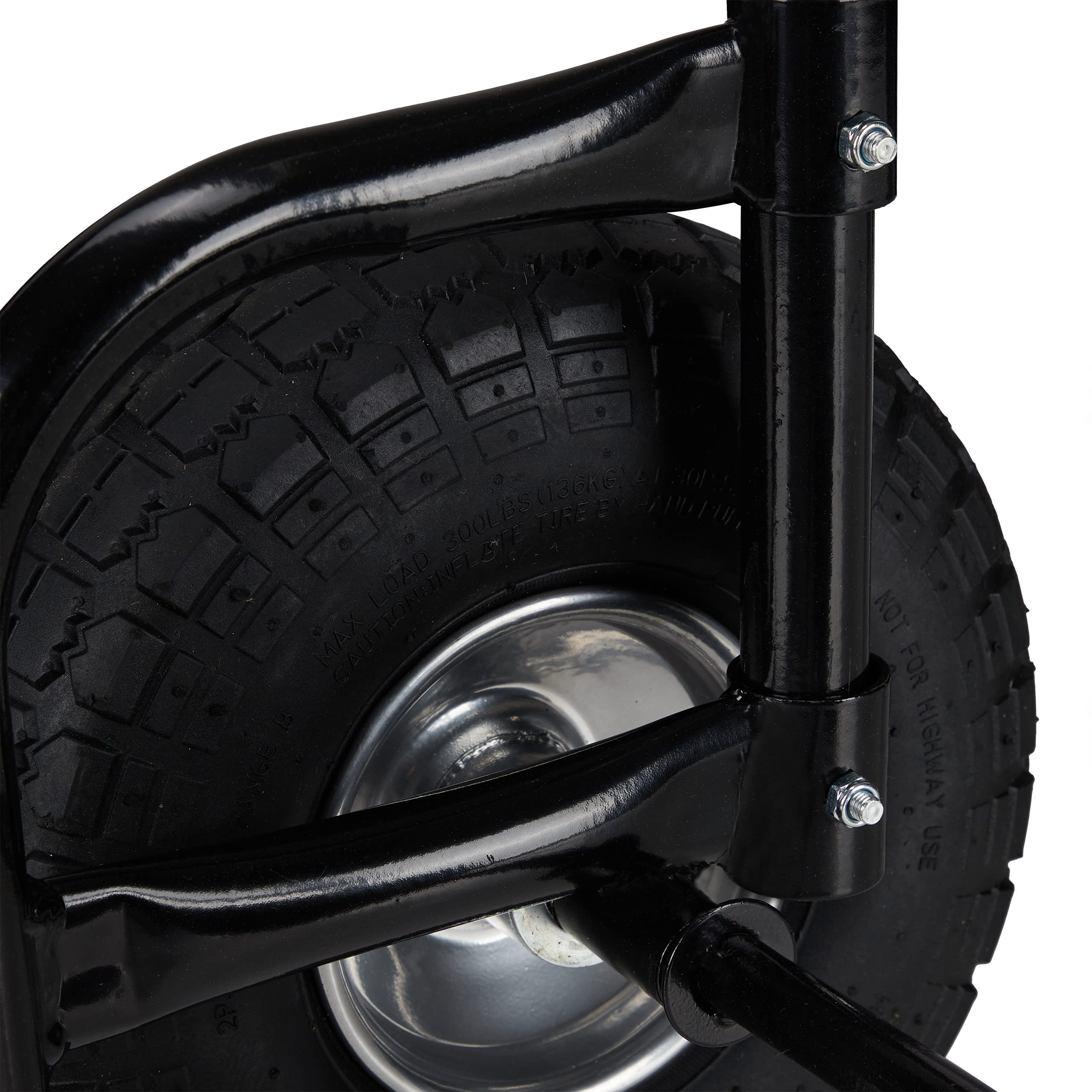 Relaxdays Carro Leña con Ruedas, Carrito Leñero, Portaleños Acero, hasta 60kg, para Transportar y Almacenar Leños, Negro