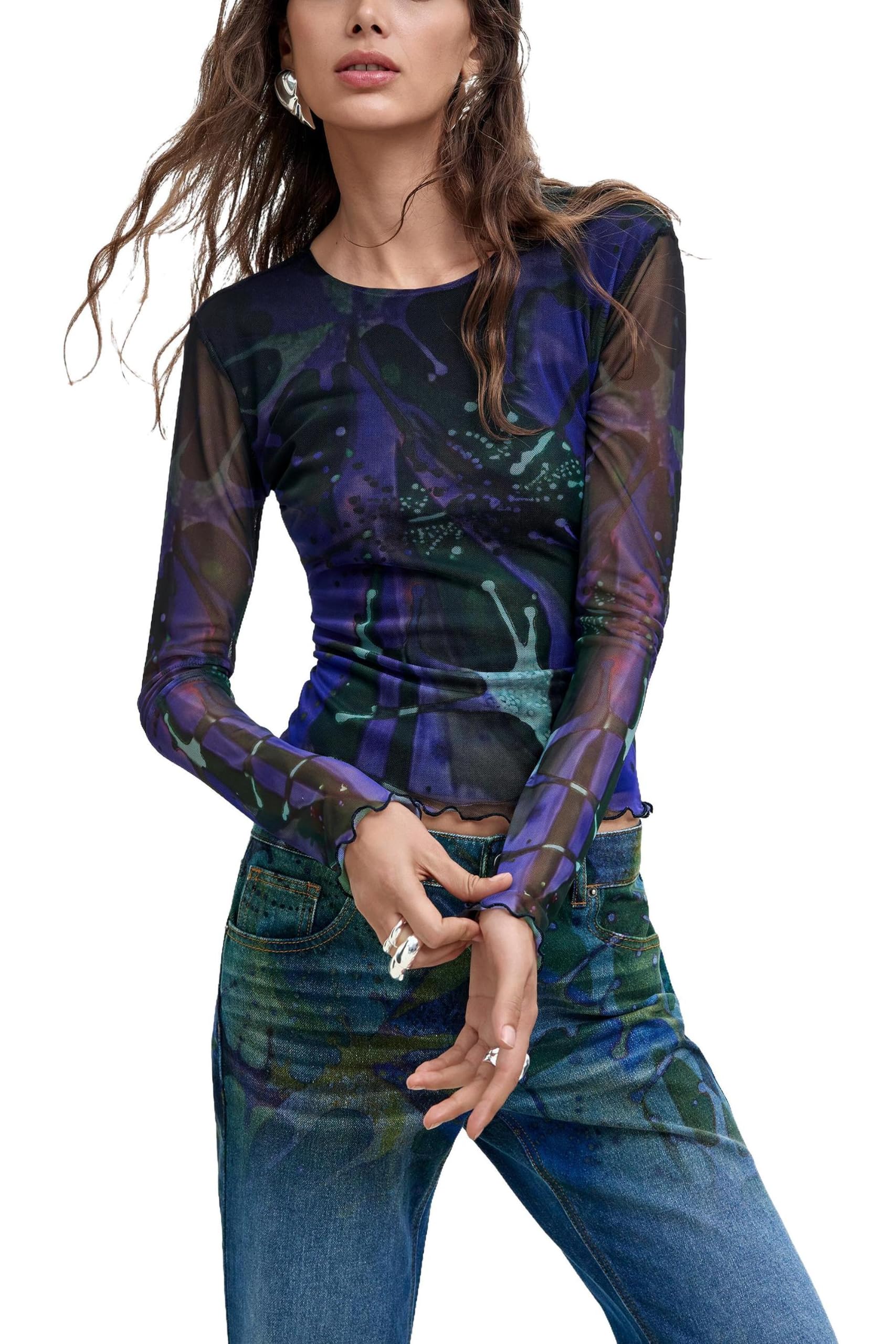 Desigual Damen Ts_dots Leaf_Lacroix T-Shirt (1er Pack)